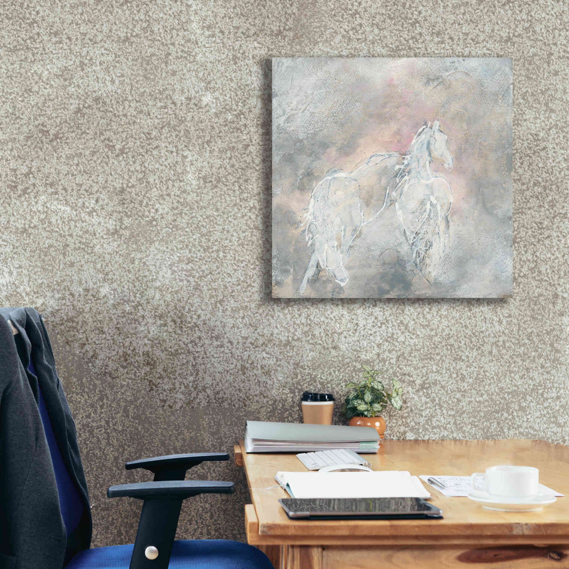 'Blush Horses II' by Chris Paschke, Giclee Canvas Wall Art,26 x 26