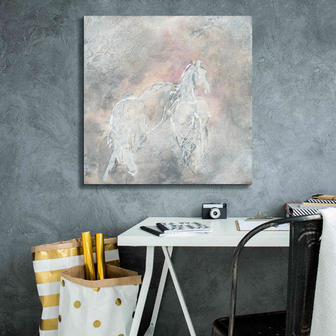 Image of 'Blush Horses II' by Chris Paschke, Giclee Canvas Wall Art,26 x 26