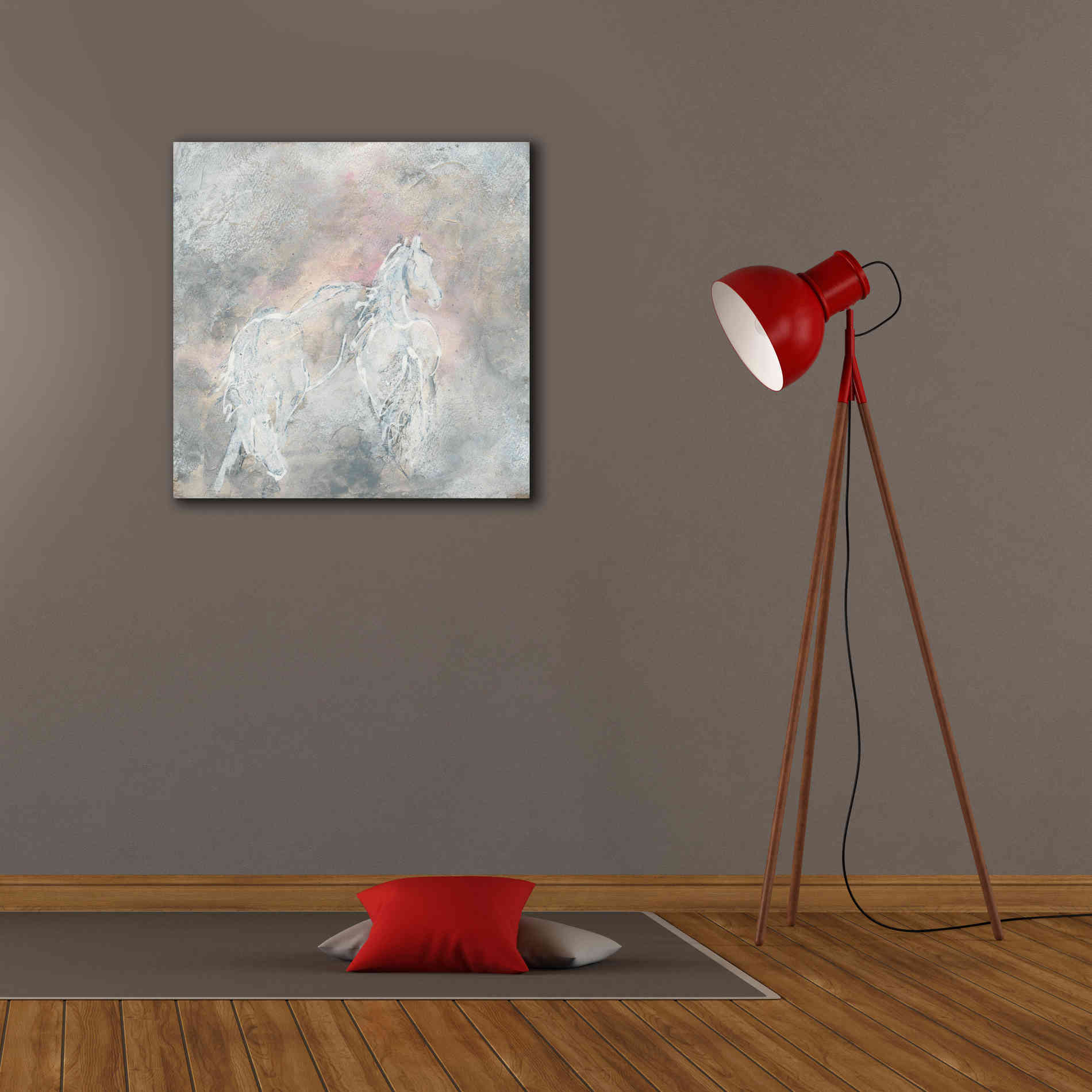 'Blush Horses II' by Chris Paschke, Giclee Canvas Wall Art,26 x 26