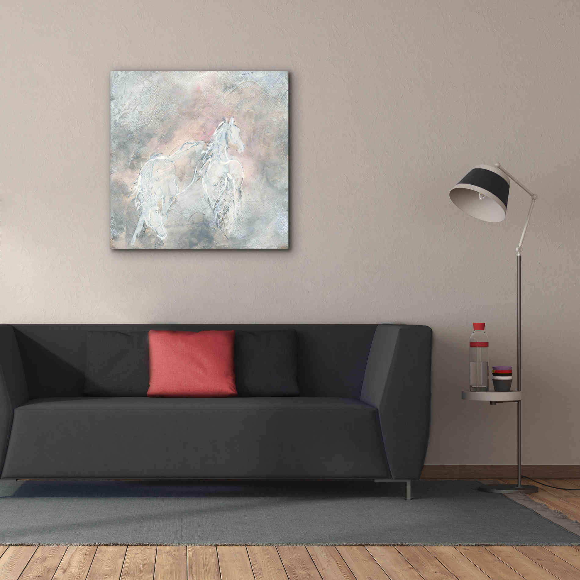 'Blush Horses II' by Chris Paschke, Giclee Canvas Wall Art,37 x 37