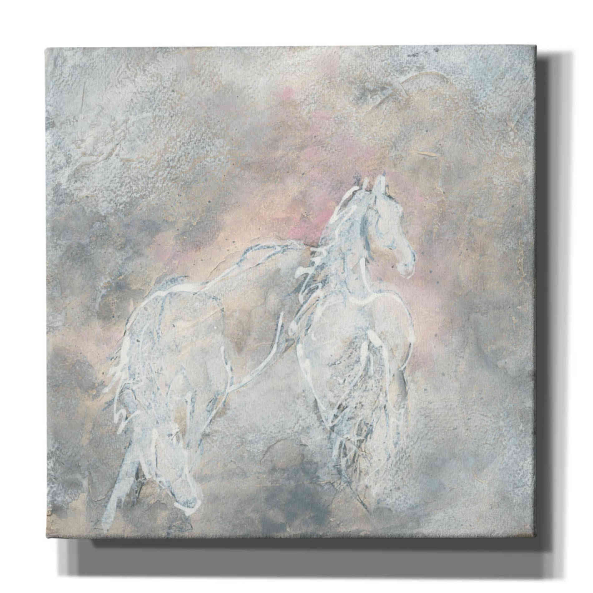 'Blush Horses II' by Chris Paschke, Giclee Canvas Wall Art