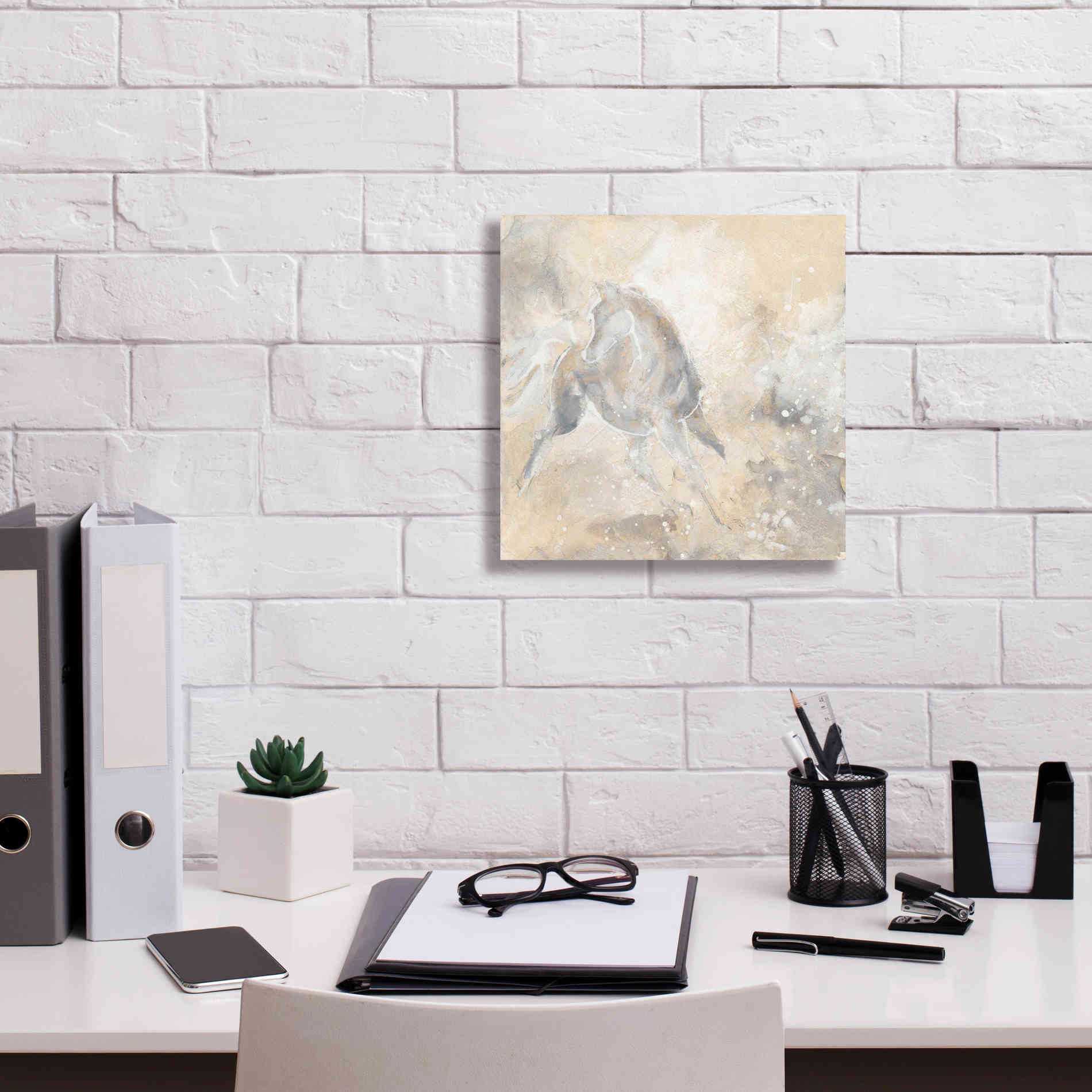 'Grey Horse I' by Chris Paschke, Giclee Canvas Wall Art,12 x 12