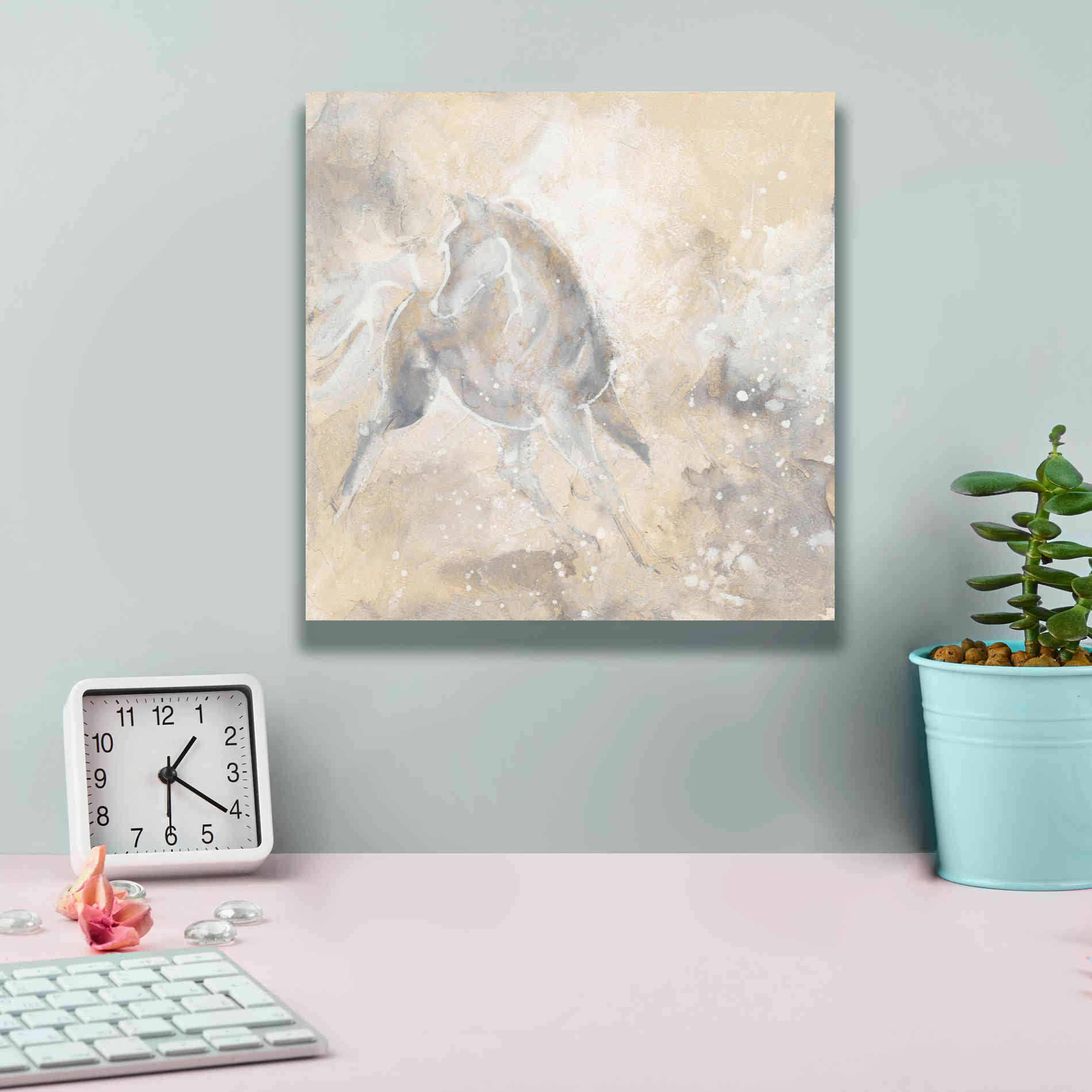 'Grey Horse I' by Chris Paschke, Giclee Canvas Wall Art,12 x 12