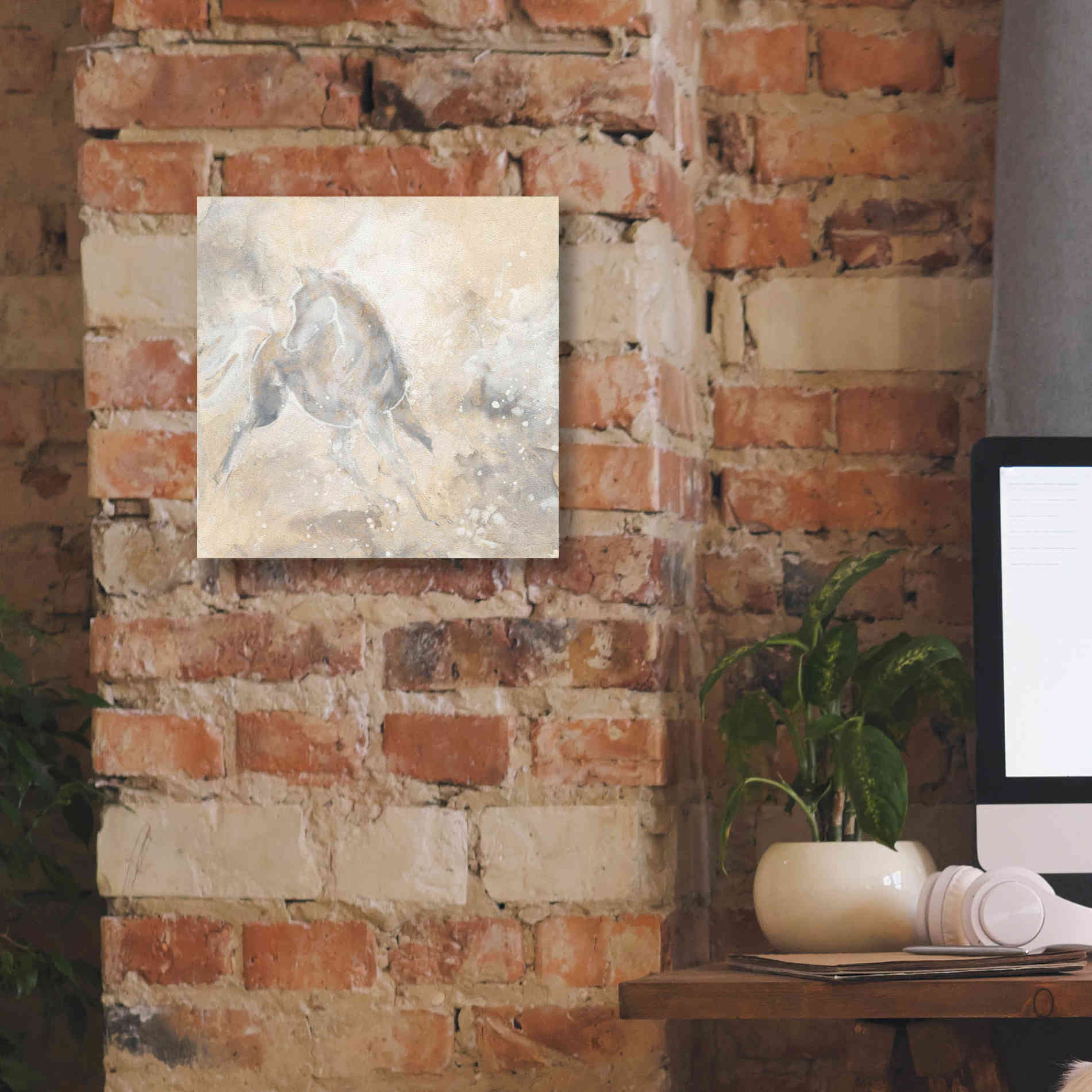 'Grey Horse I' by Chris Paschke, Giclee Canvas Wall Art,12 x 12