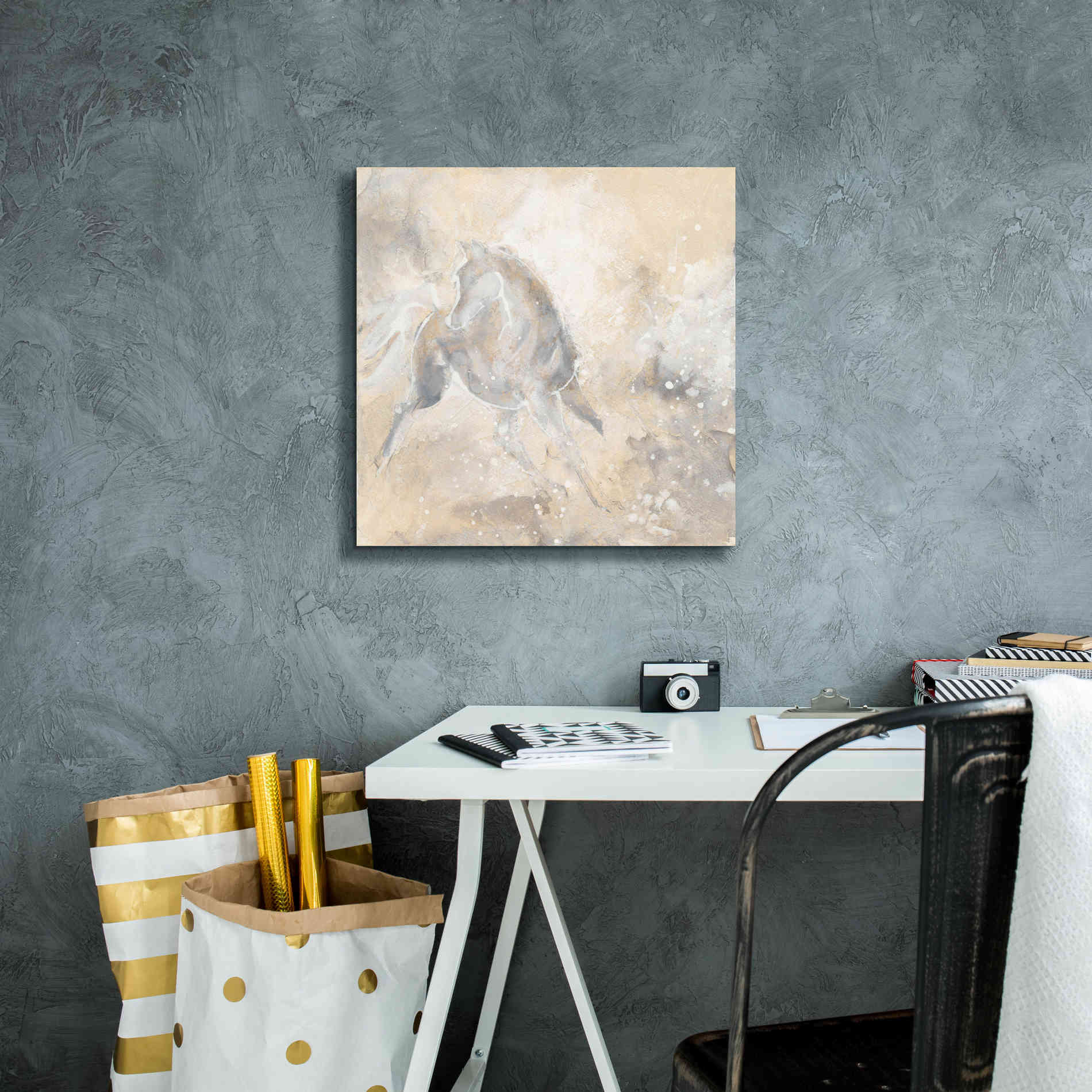 'Grey Horse I' by Chris Paschke, Giclee Canvas Wall Art,18 x 18