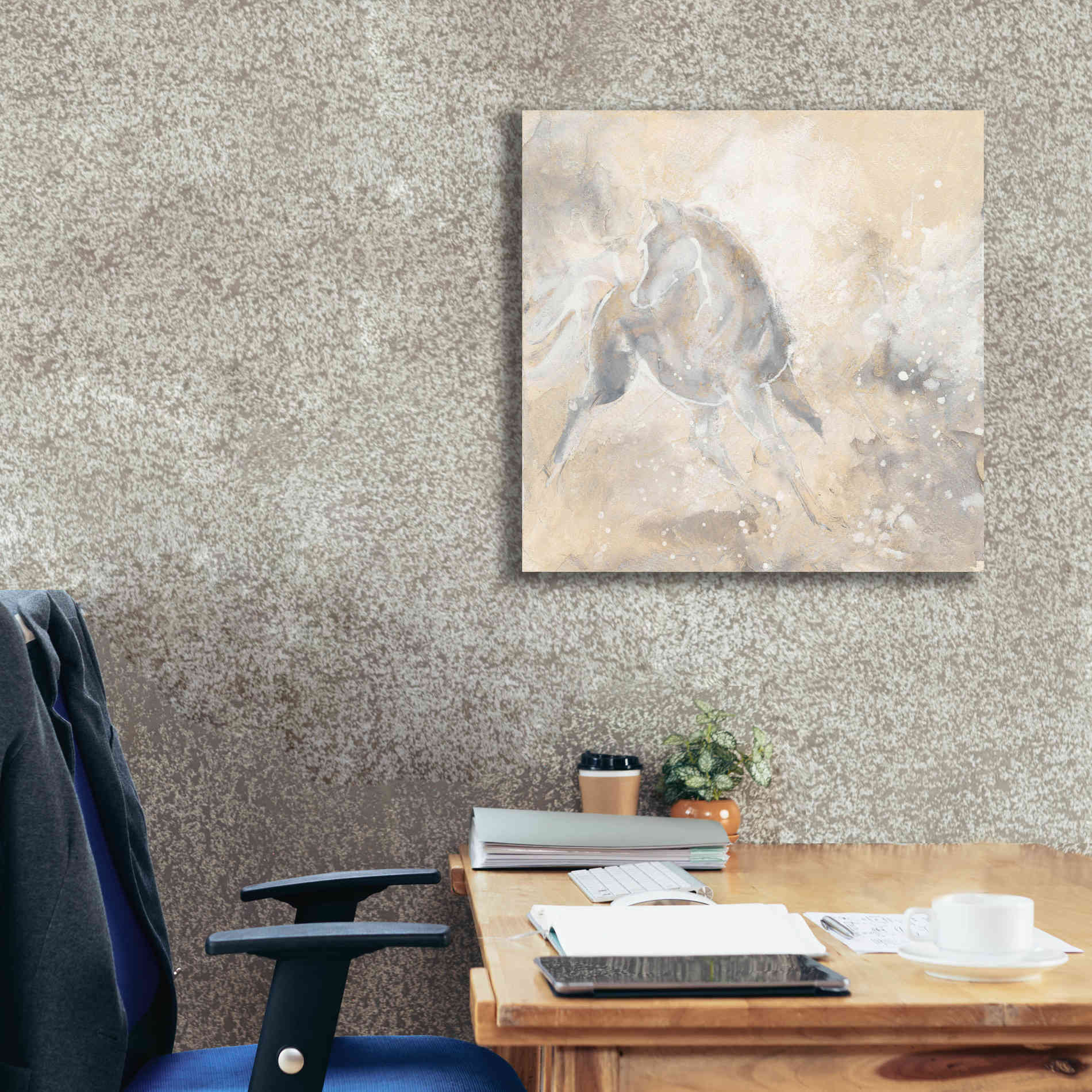 'Grey Horse I' by Chris Paschke, Giclee Canvas Wall Art,26 x 26