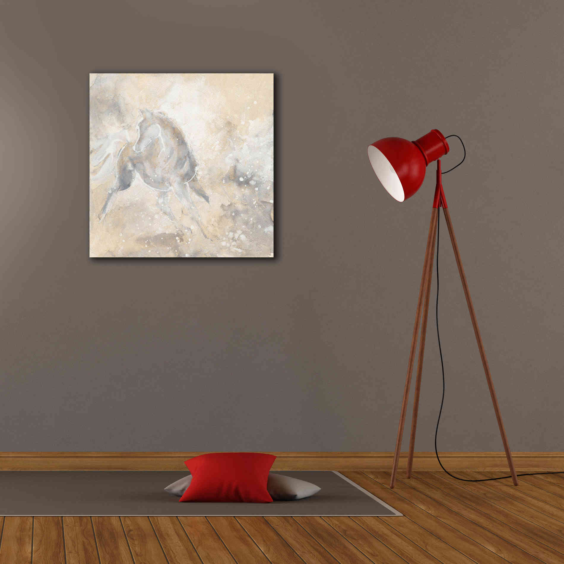 'Grey Horse I' by Chris Paschke, Giclee Canvas Wall Art,26 x 26