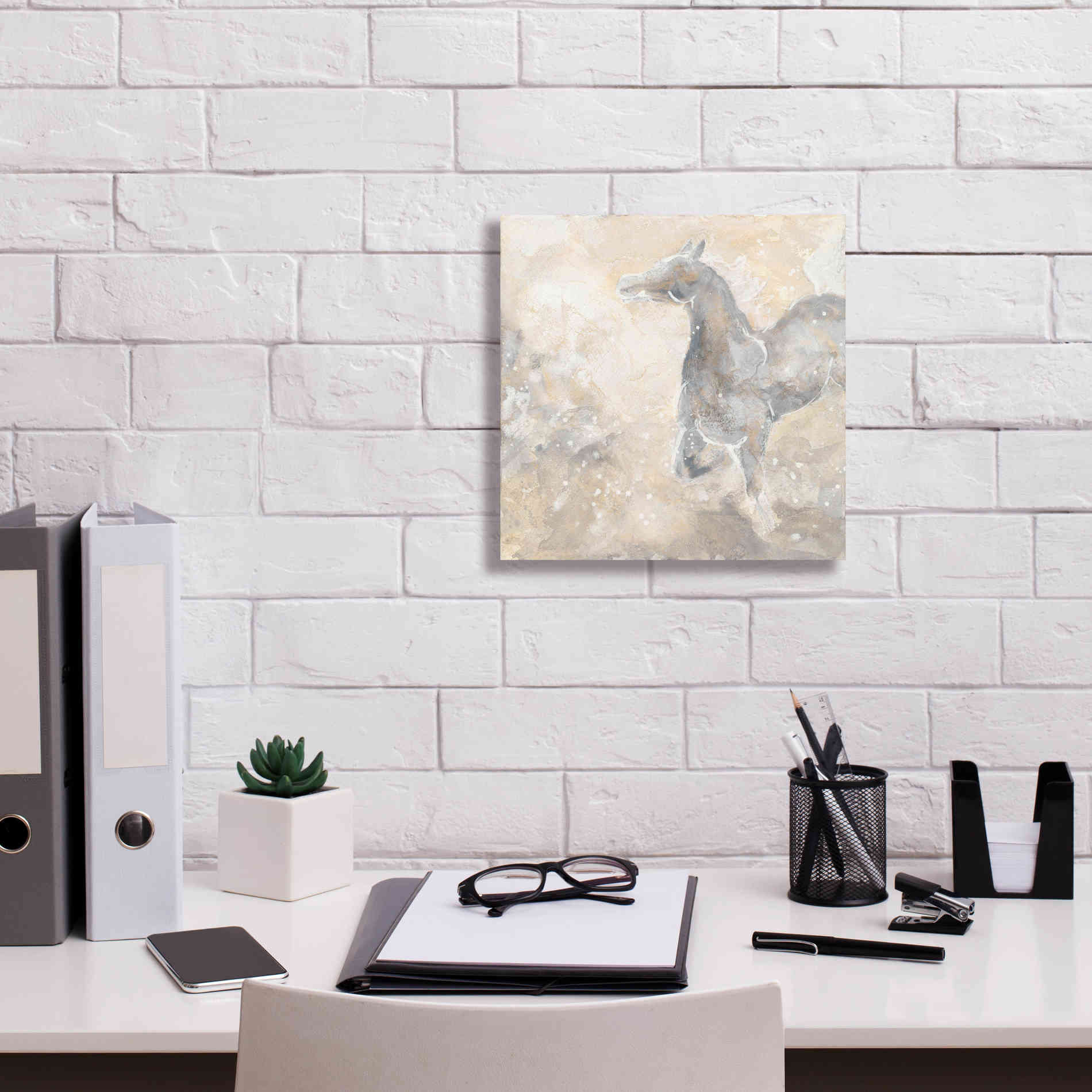 'Grey Horse II' by Chris Paschke, Giclee Canvas Wall Art,12 x 12