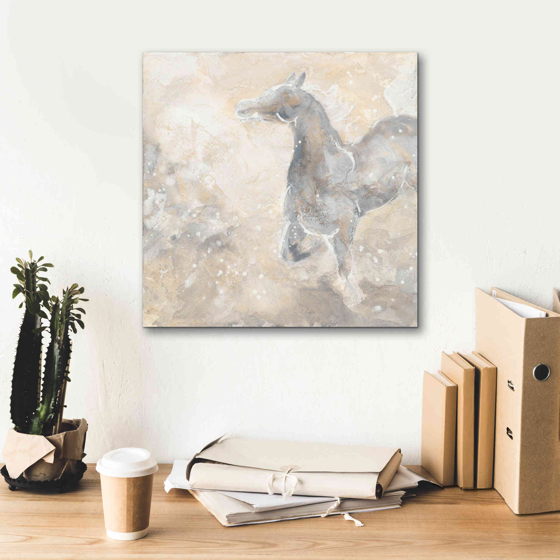 'Grey Horse II' by Chris Paschke, Giclee Canvas Wall Art,18 x 18