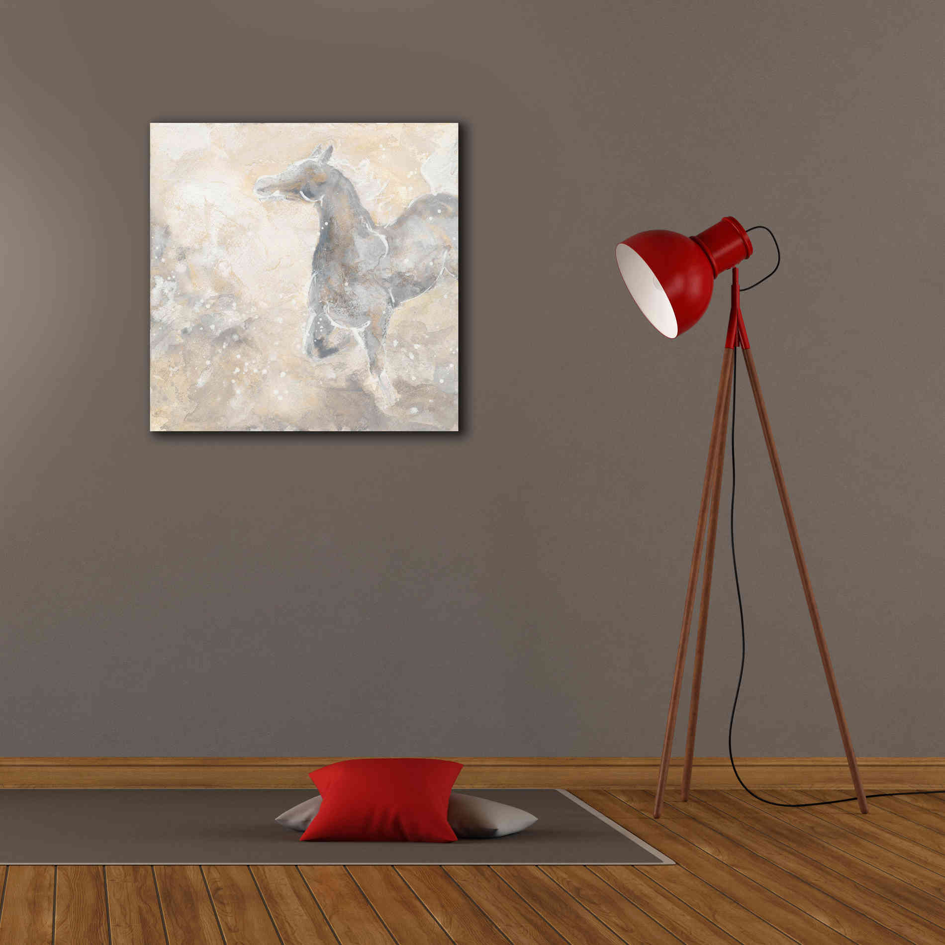 'Grey Horse II' by Chris Paschke, Giclee Canvas Wall Art,26 x 26