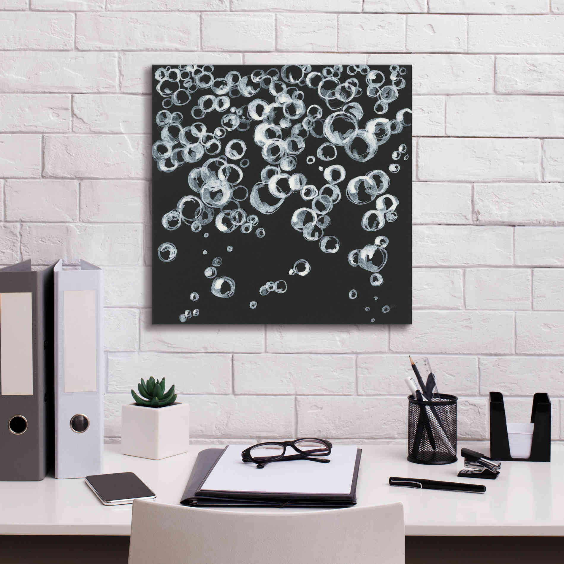 'Bubbles II' by Chris Paschke, Giclee Canvas Wall Art,18 x 18