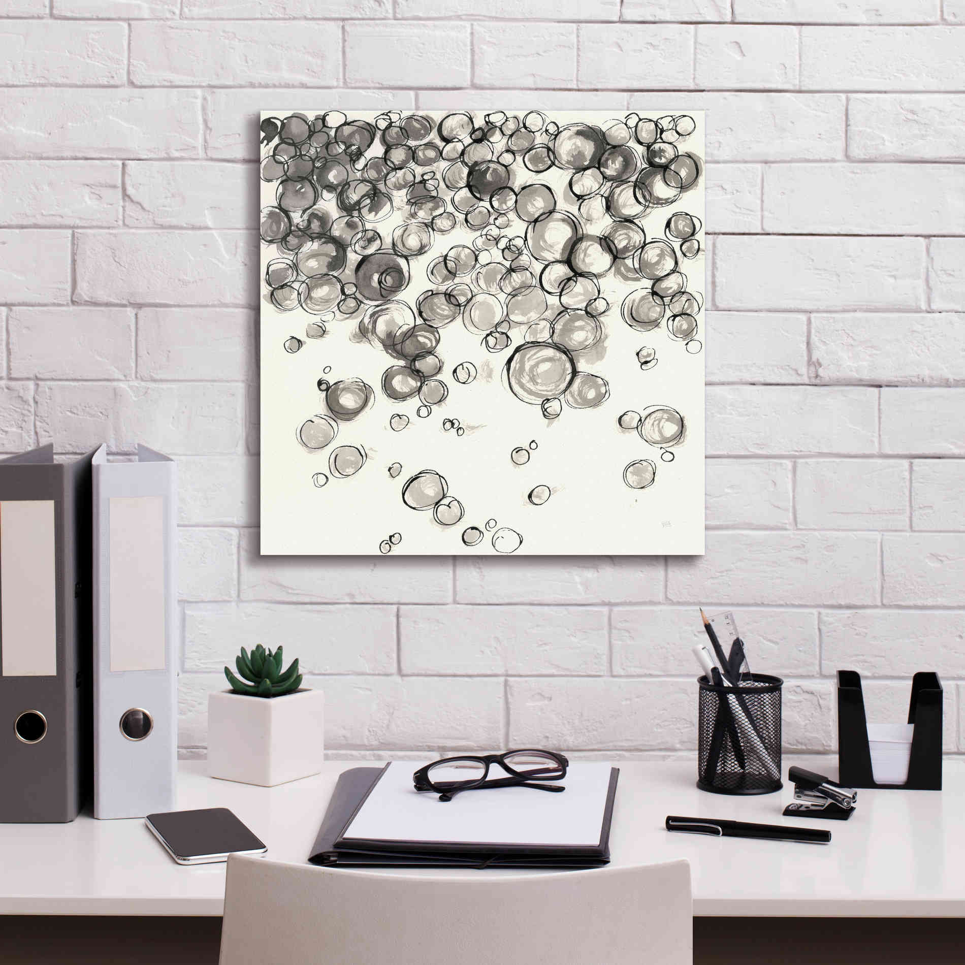 'Bubbles IV' by Chris Paschke, Giclee Canvas Wall Art,18 x 18