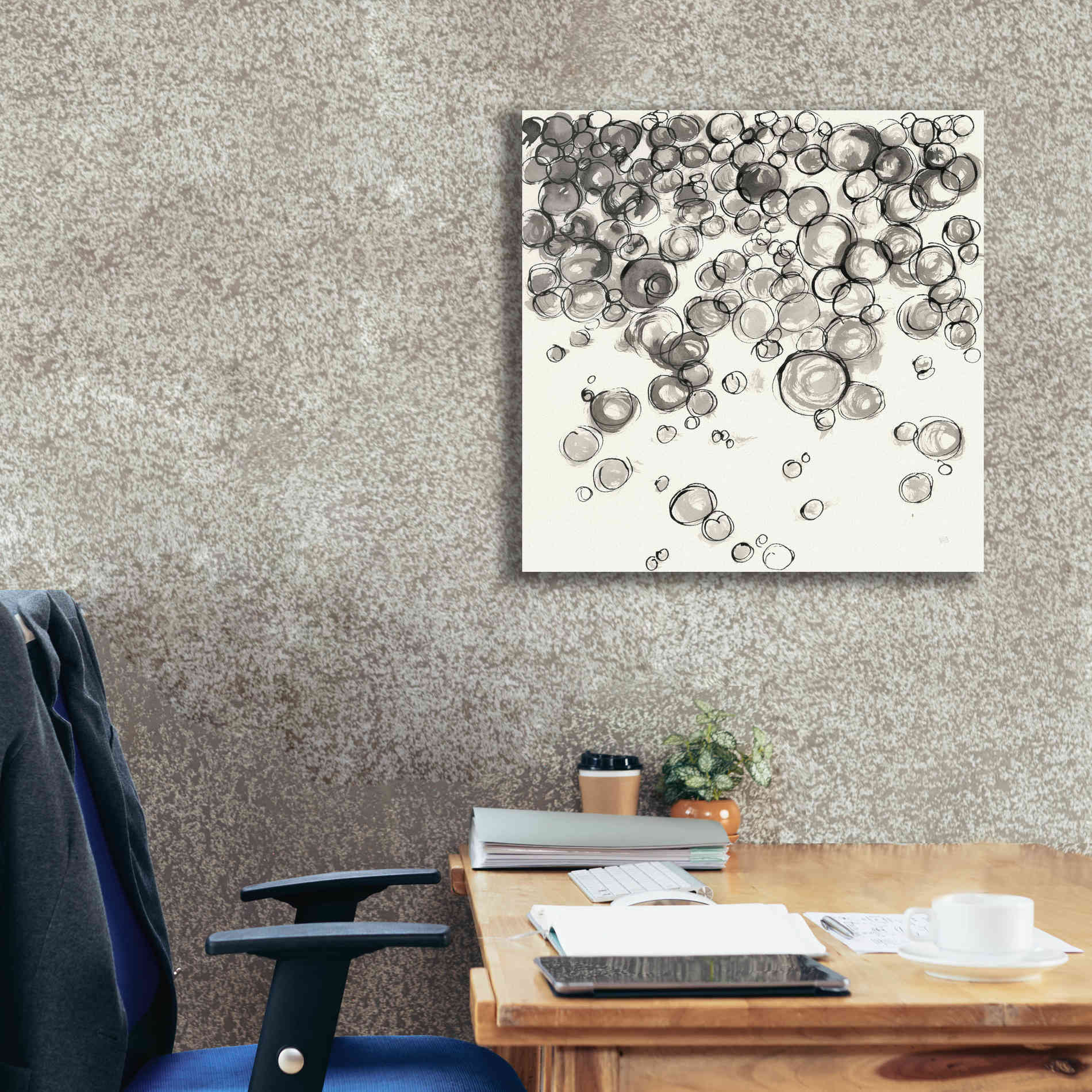 'Bubbles IV' by Chris Paschke, Giclee Canvas Wall Art,26 x 26