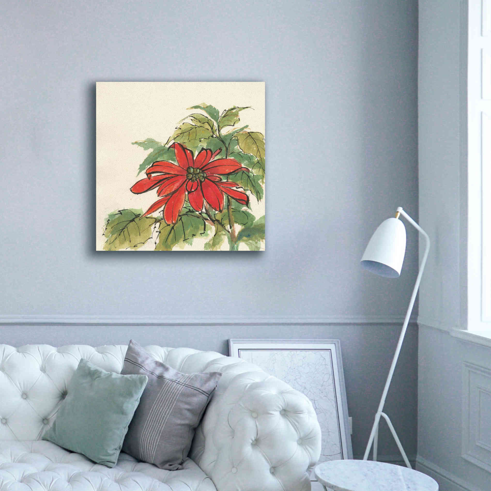'Poinsettia I' by Chris Paschke, Giclee Canvas Wall Art,37 x 37