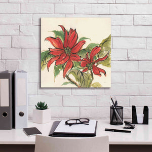 'Poinsettia II' by Chris Paschke, Giclee Canvas Wall Art,18 x 18