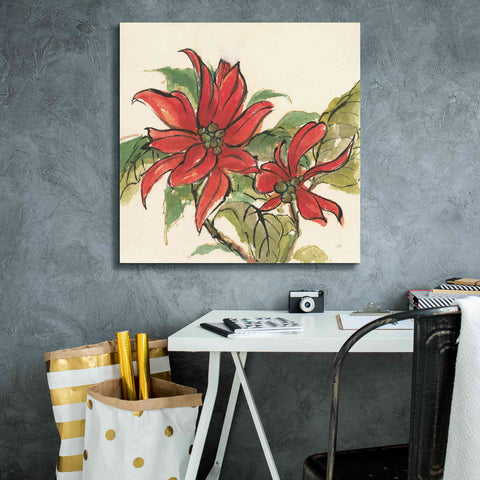 Image of 'Poinsettia II' by Chris Paschke, Giclee Canvas Wall Art,26 x 26