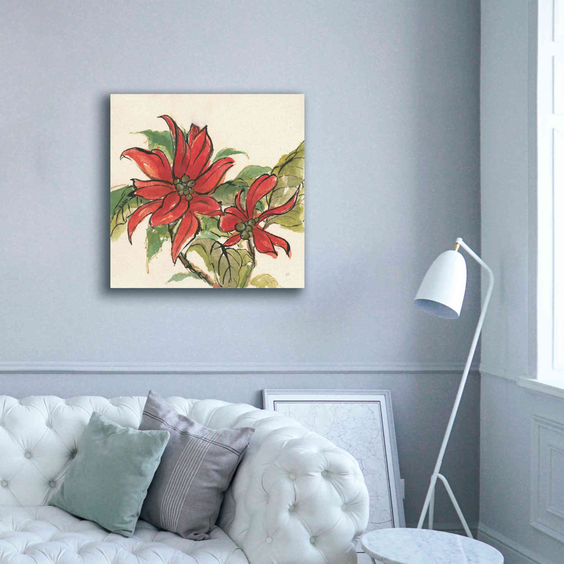 'Poinsettia II' by Chris Paschke, Giclee Canvas Wall Art,37 x 37