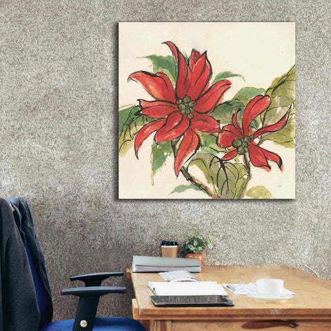 Image of 'Poinsettia II' by Chris Paschke, Giclee Canvas Wall Art,37 x 37