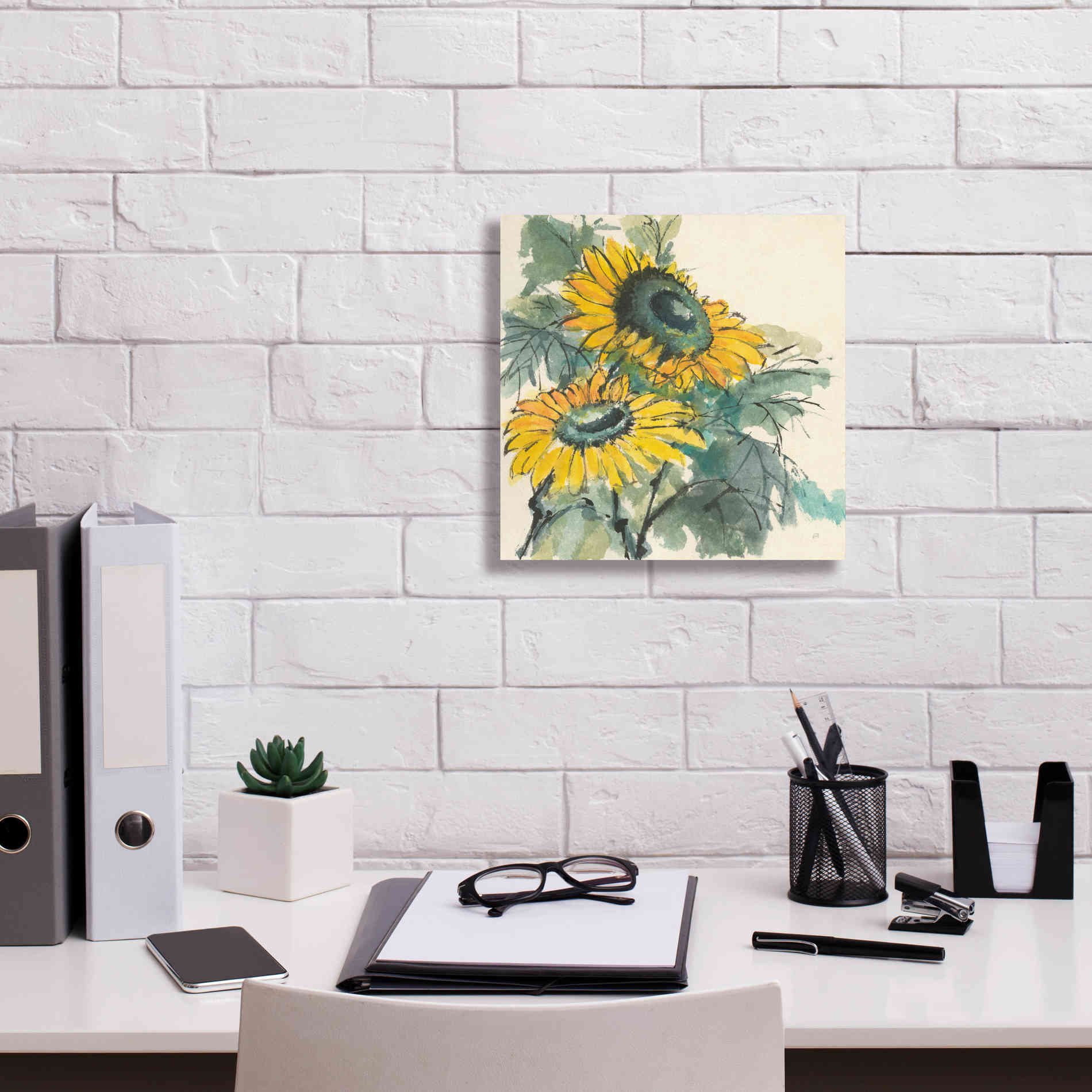 'Sunflower I' by Chris Paschke, Giclee Canvas Wall Art,12 x 12