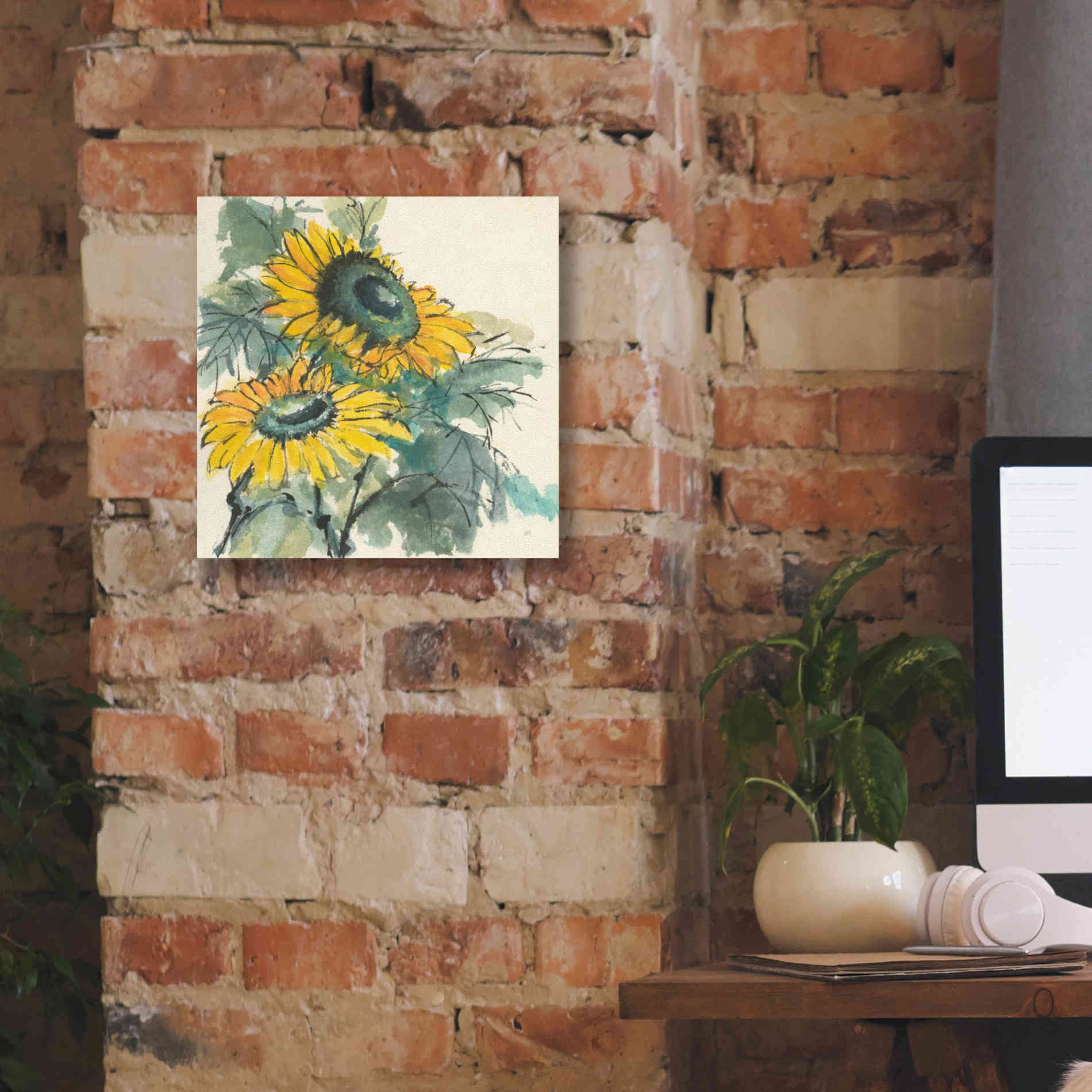 'Sunflower I' by Chris Paschke, Giclee Canvas Wall Art,12 x 12