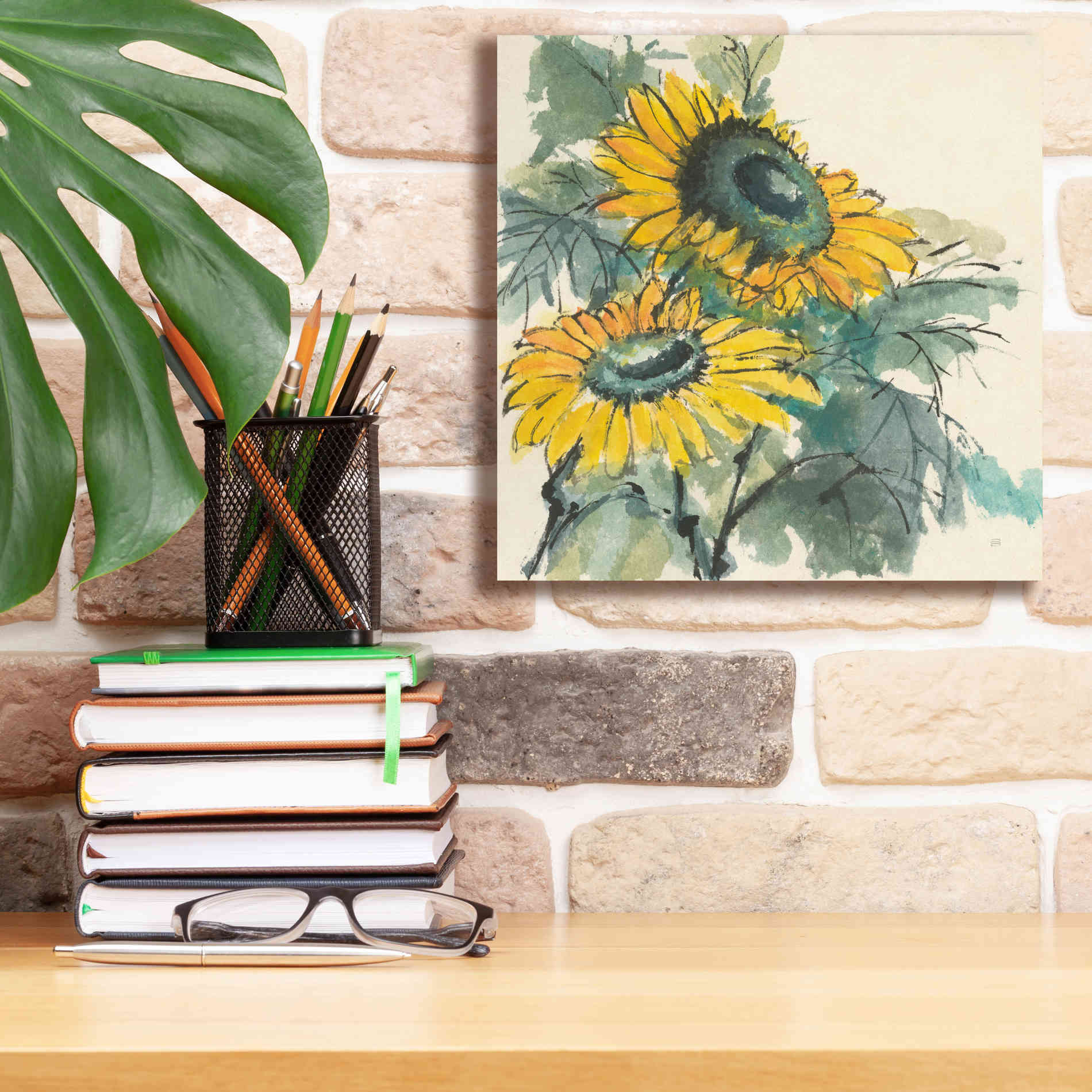 'Sunflower I' by Chris Paschke, Giclee Canvas Wall Art,12 x 12