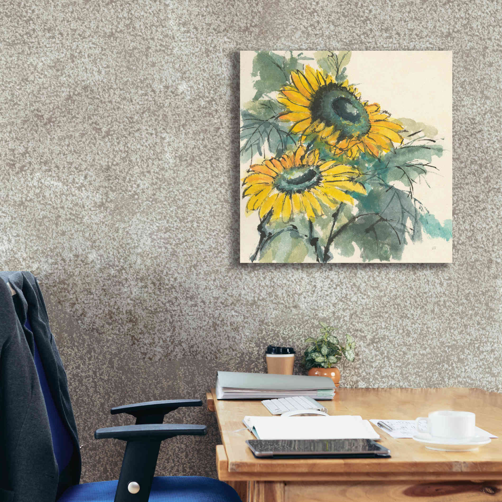 'Sunflower I' by Chris Paschke, Giclee Canvas Wall Art,26 x 26