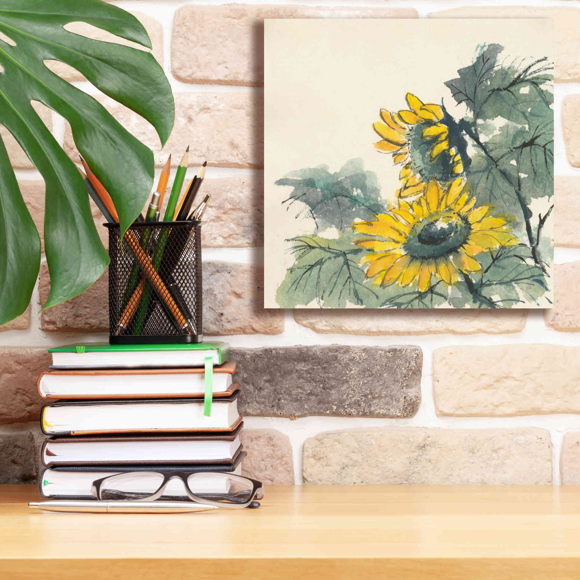 'Sunflower II' by Chris Paschke, Giclee Canvas Wall Art,12 x 12