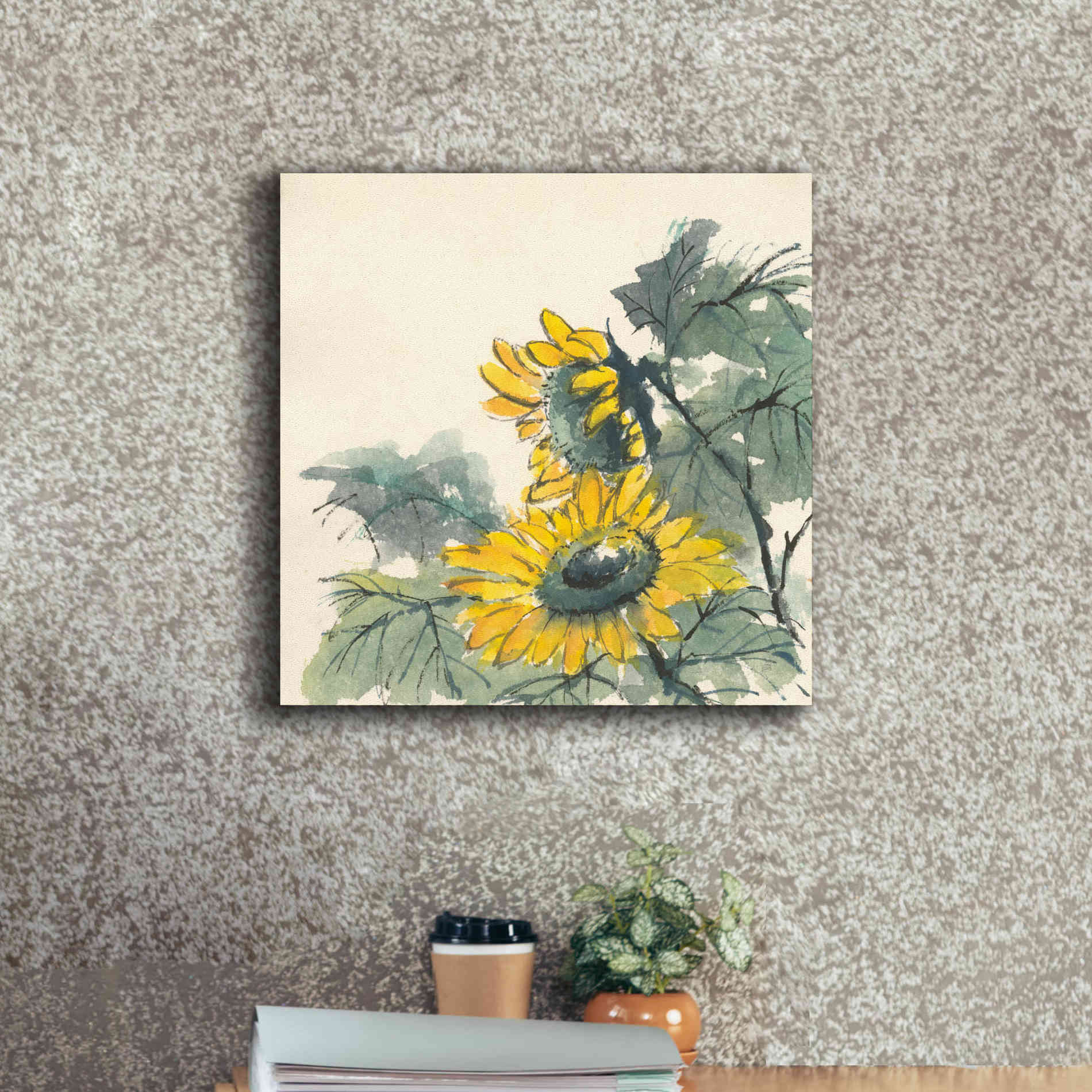 'Sunflower II' by Chris Paschke, Giclee Canvas Wall Art,18 x 18