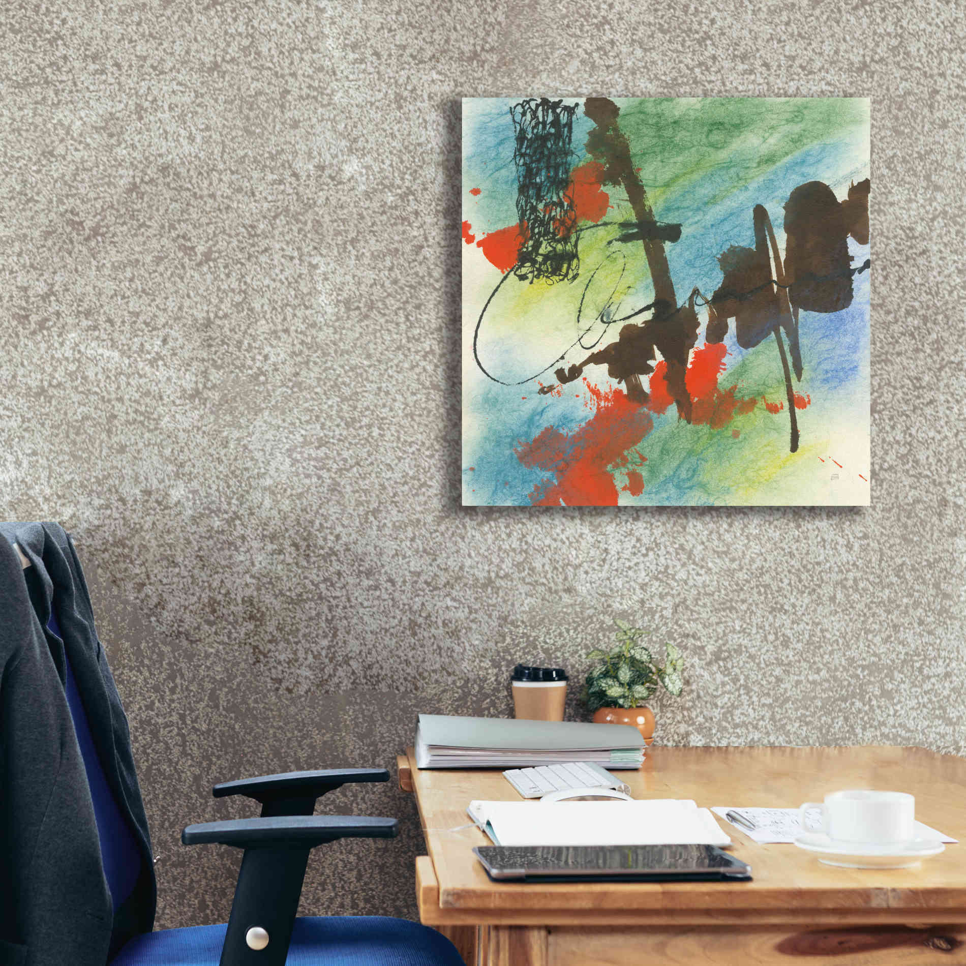 'Graffiti Blue I' by Chris Paschke, Giclee Canvas Wall Art,26 x 26