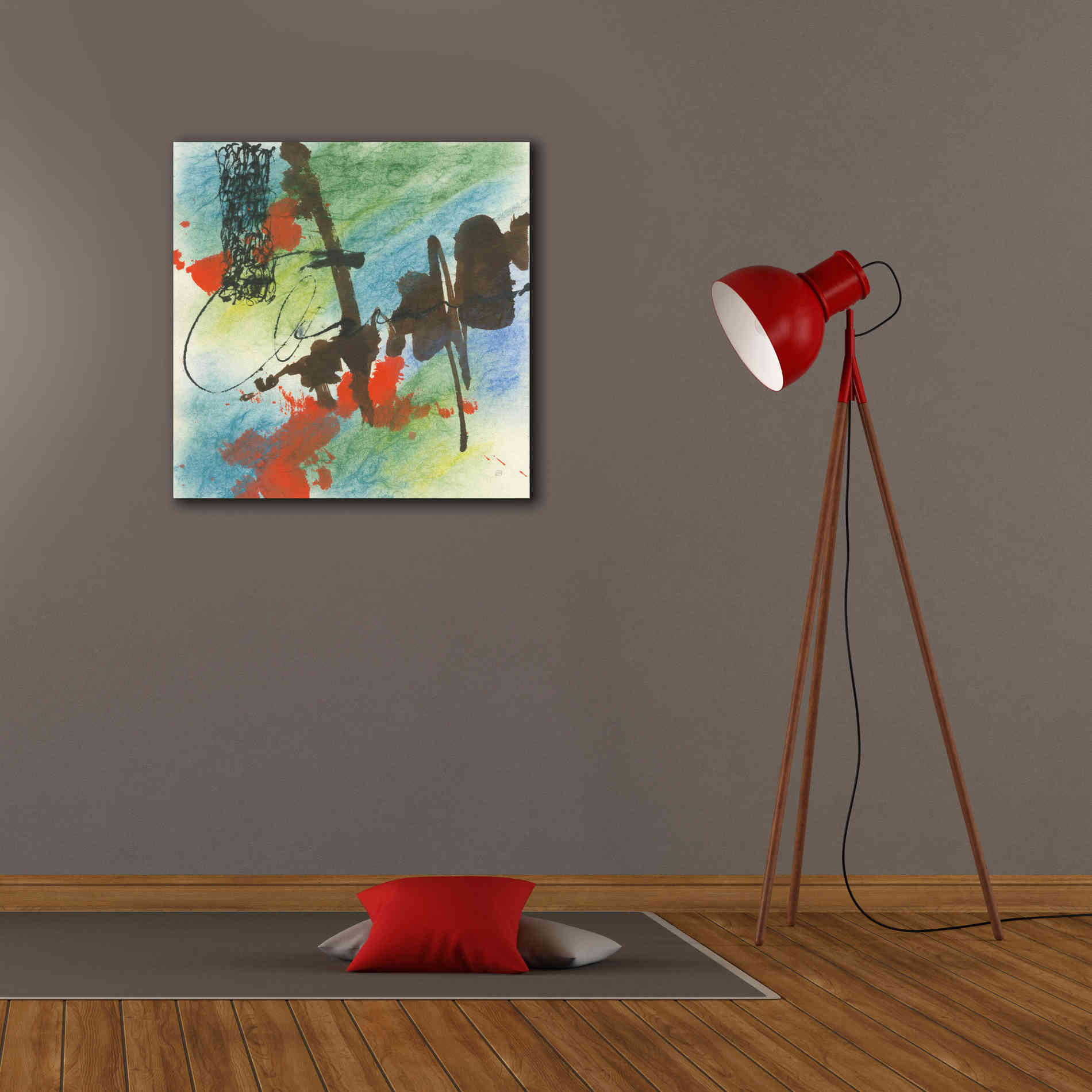 'Graffiti Blue I' by Chris Paschke, Giclee Canvas Wall Art,26 x 26