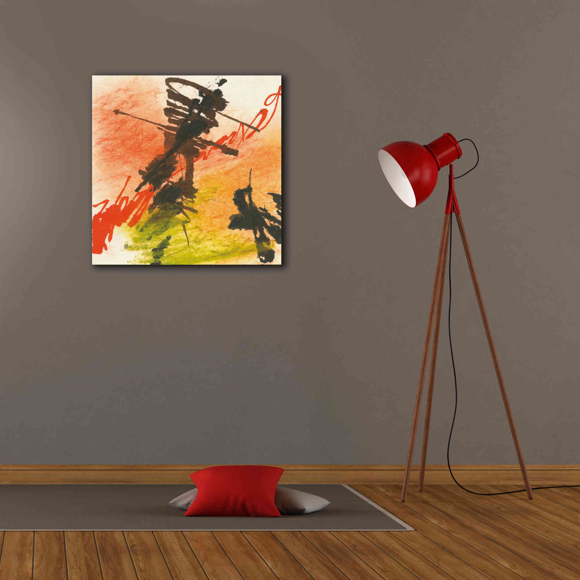 'Graffiti Orange I' by Chris Paschke, Giclee Canvas Wall Art,26 x 26