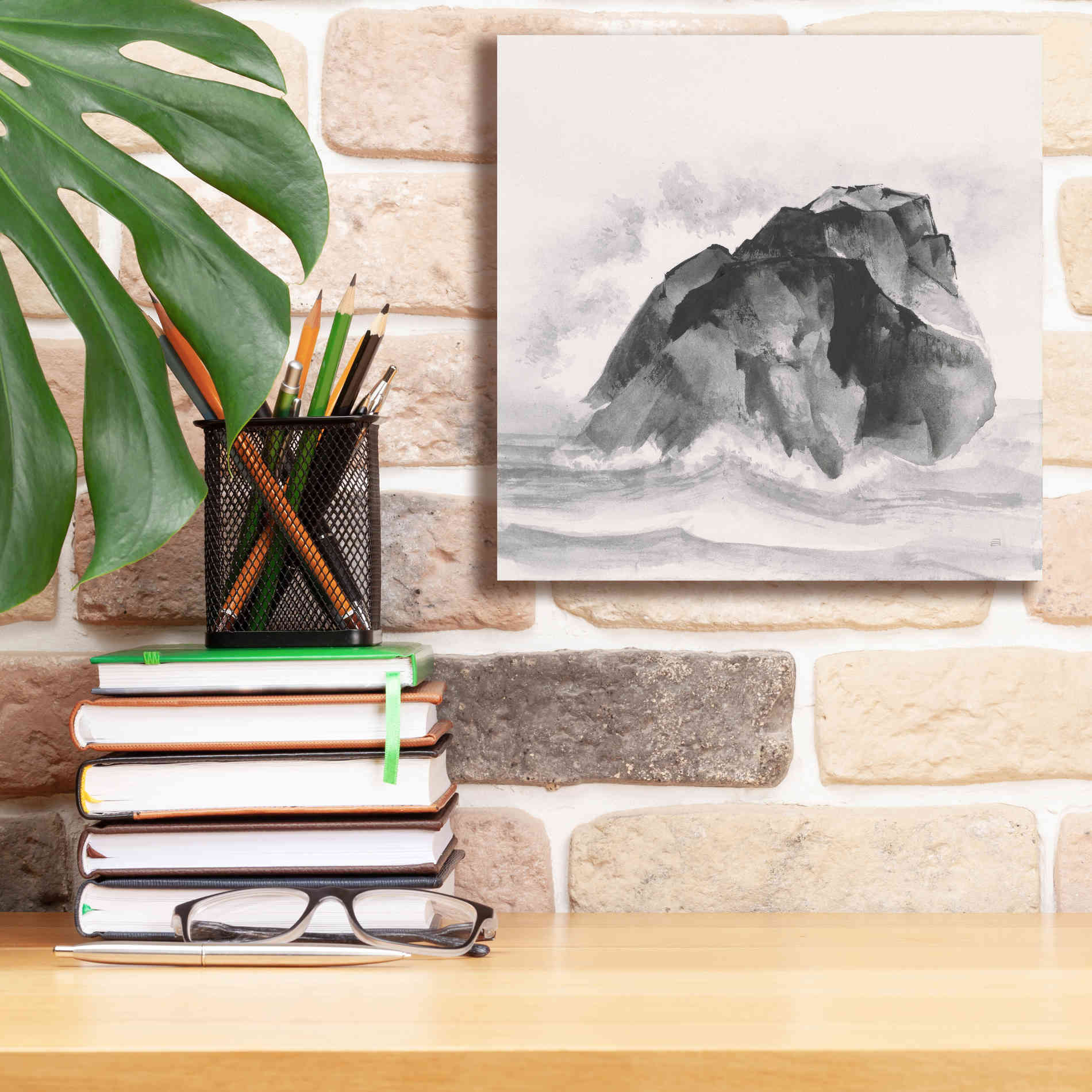 'Solitary Rock' by Chris Paschke, Giclee Canvas Wall Art,12 x 12