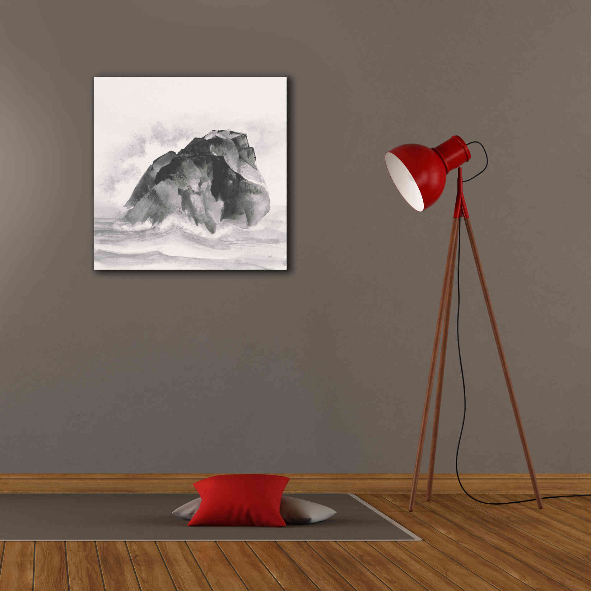 'Solitary Rock' by Chris Paschke, Giclee Canvas Wall Art,26 x 26