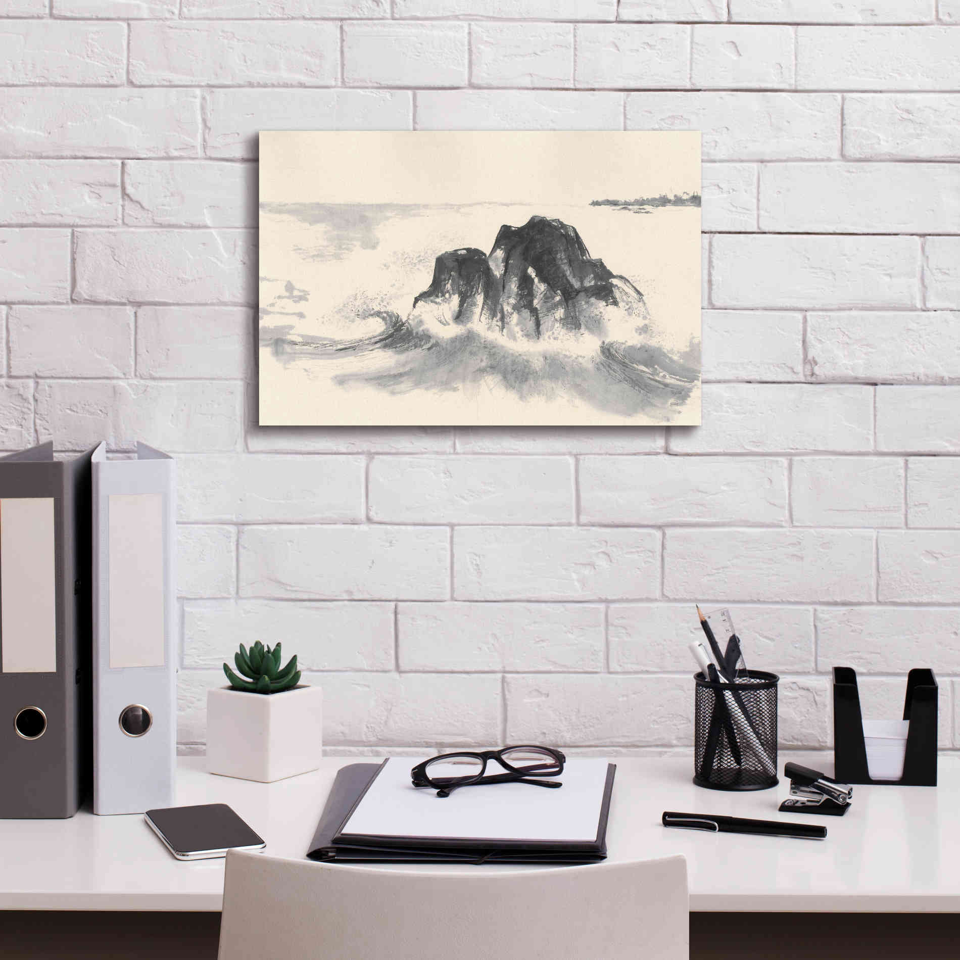 'Ocean Waves' by Chris Paschke, Giclee Canvas Wall Art,18 x 12