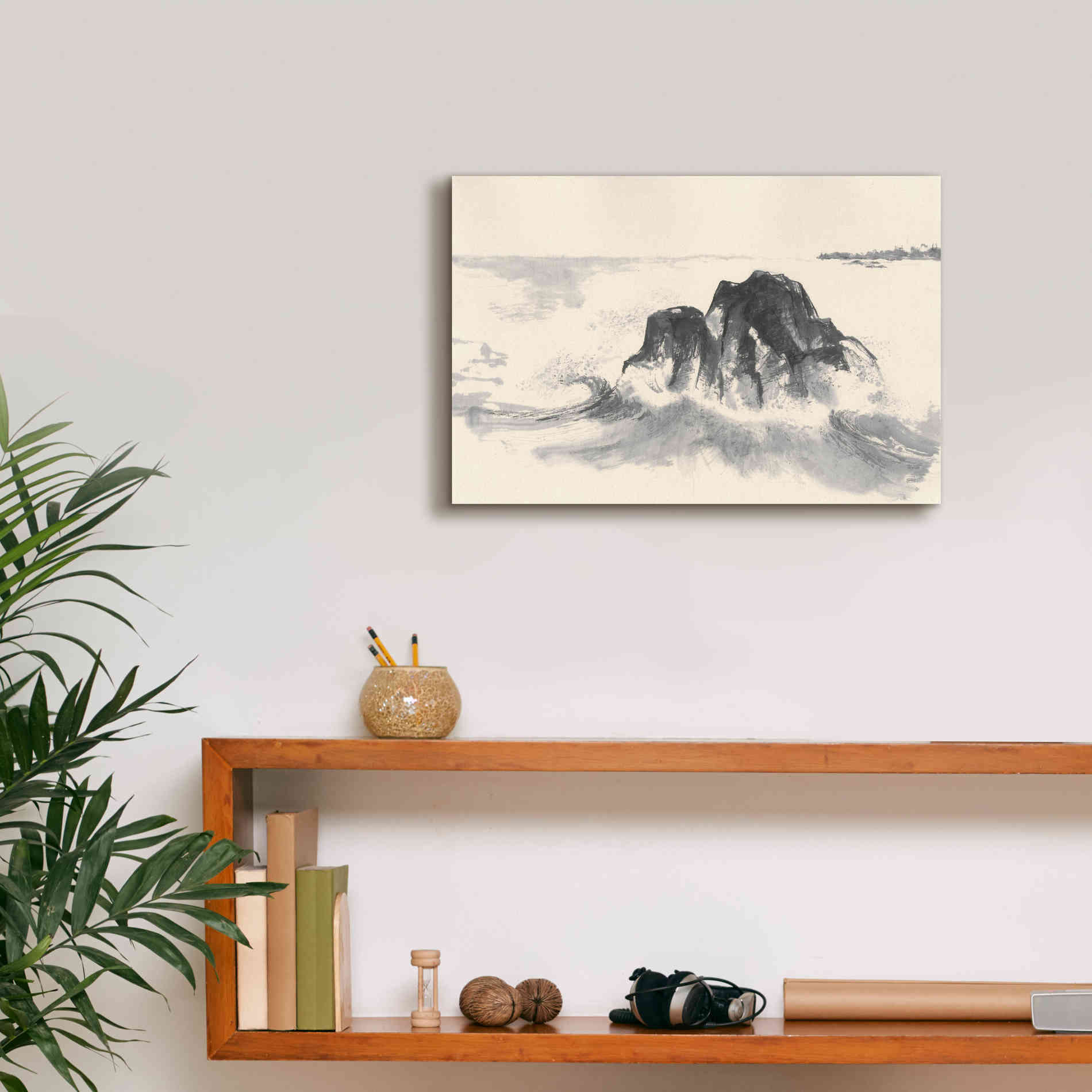 'Ocean Waves' by Chris Paschke, Giclee Canvas Wall Art,18 x 12