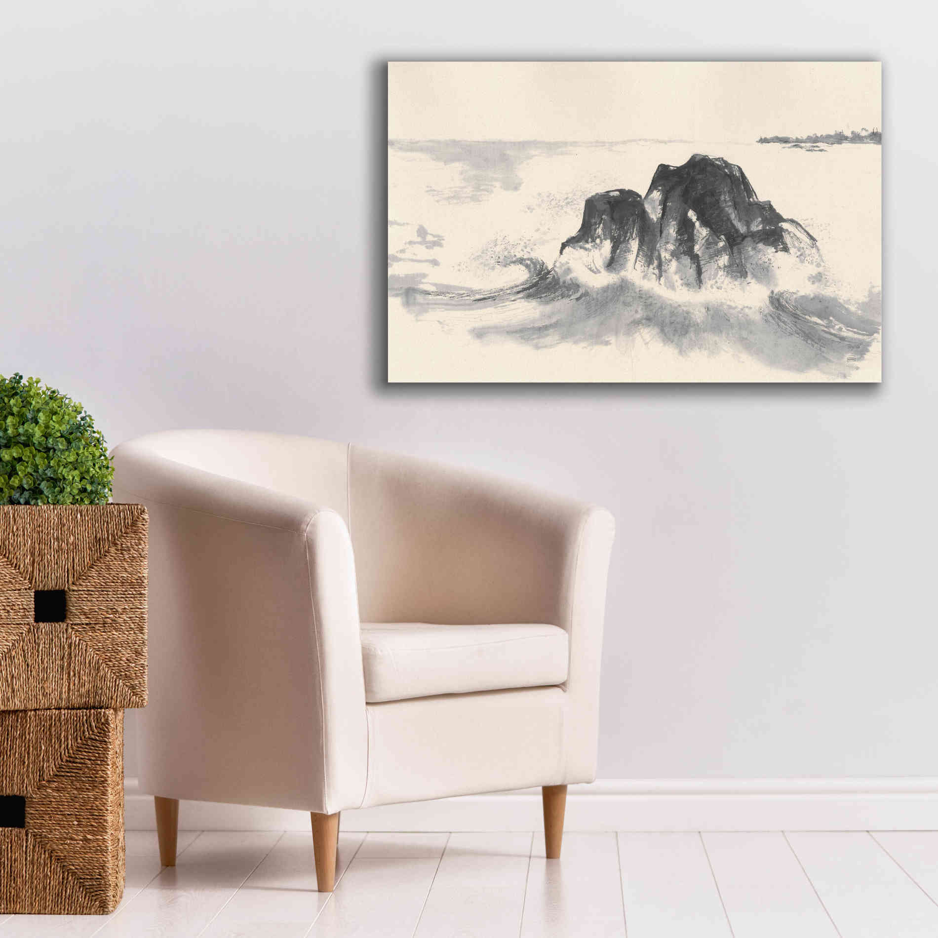 'Ocean Waves' by Chris Paschke, Giclee Canvas Wall Art,40 x 26