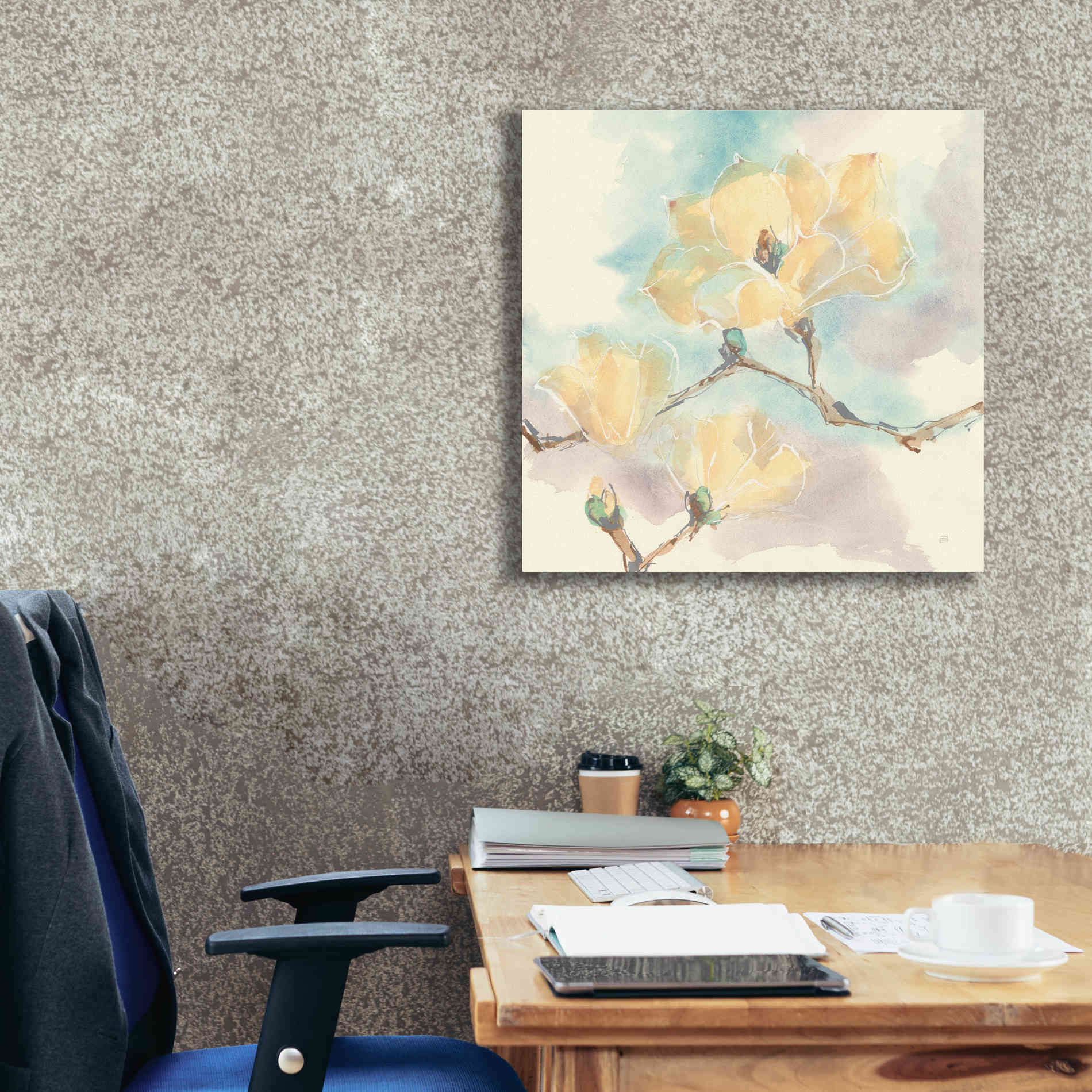 'Magnolias In White I' by Chris Paschke, Giclee Canvas Wall Art,26 x 26