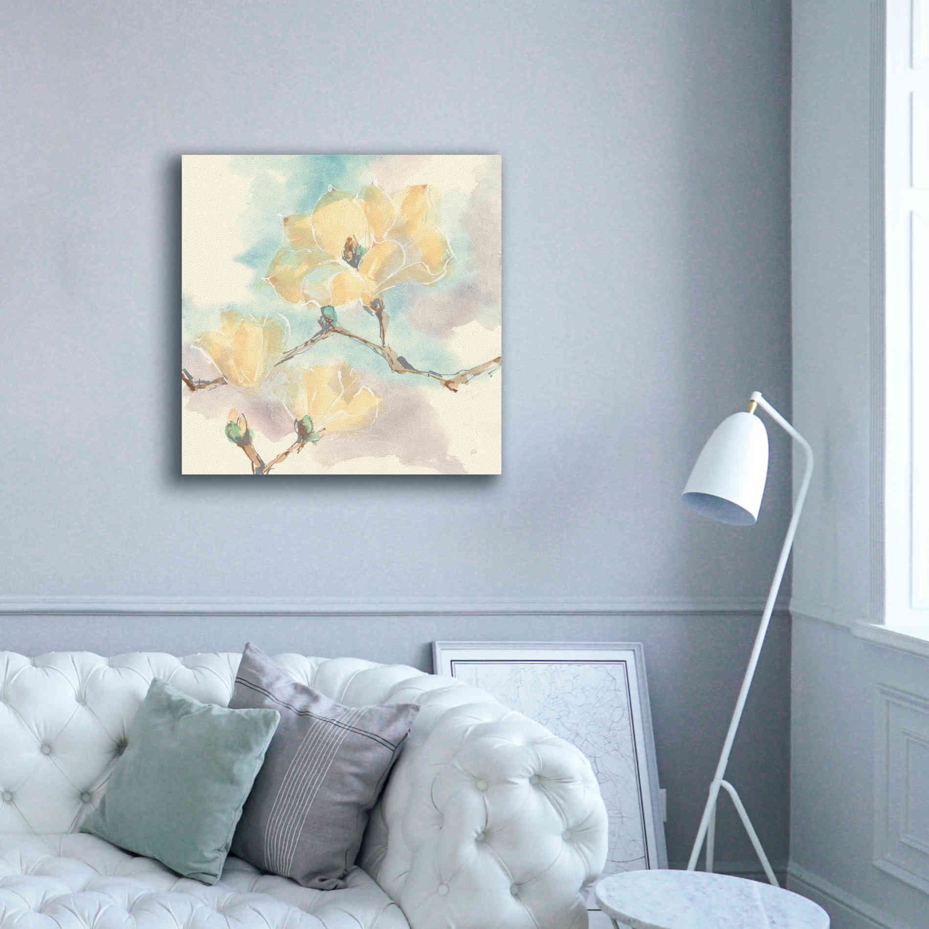 'Magnolias In White I' by Chris Paschke, Giclee Canvas Wall Art,37 x 37