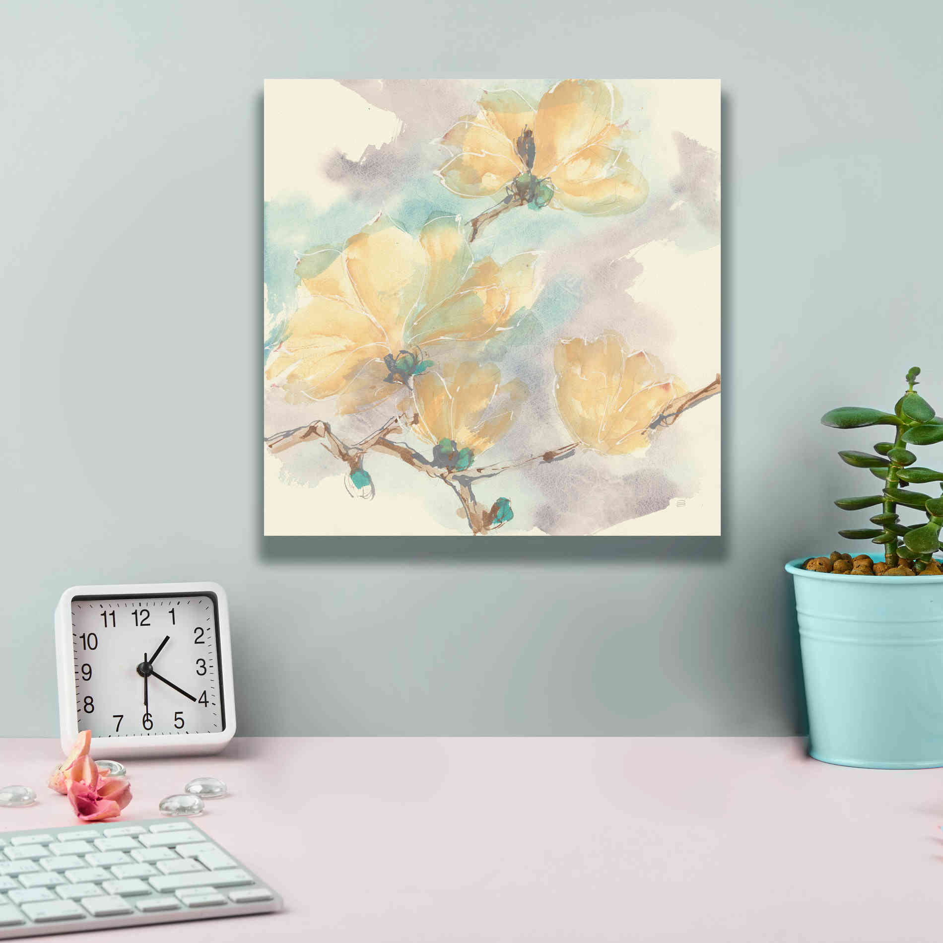 'Magnolias In White II' by Chris Paschke, Giclee Canvas Wall Art,12 x 12