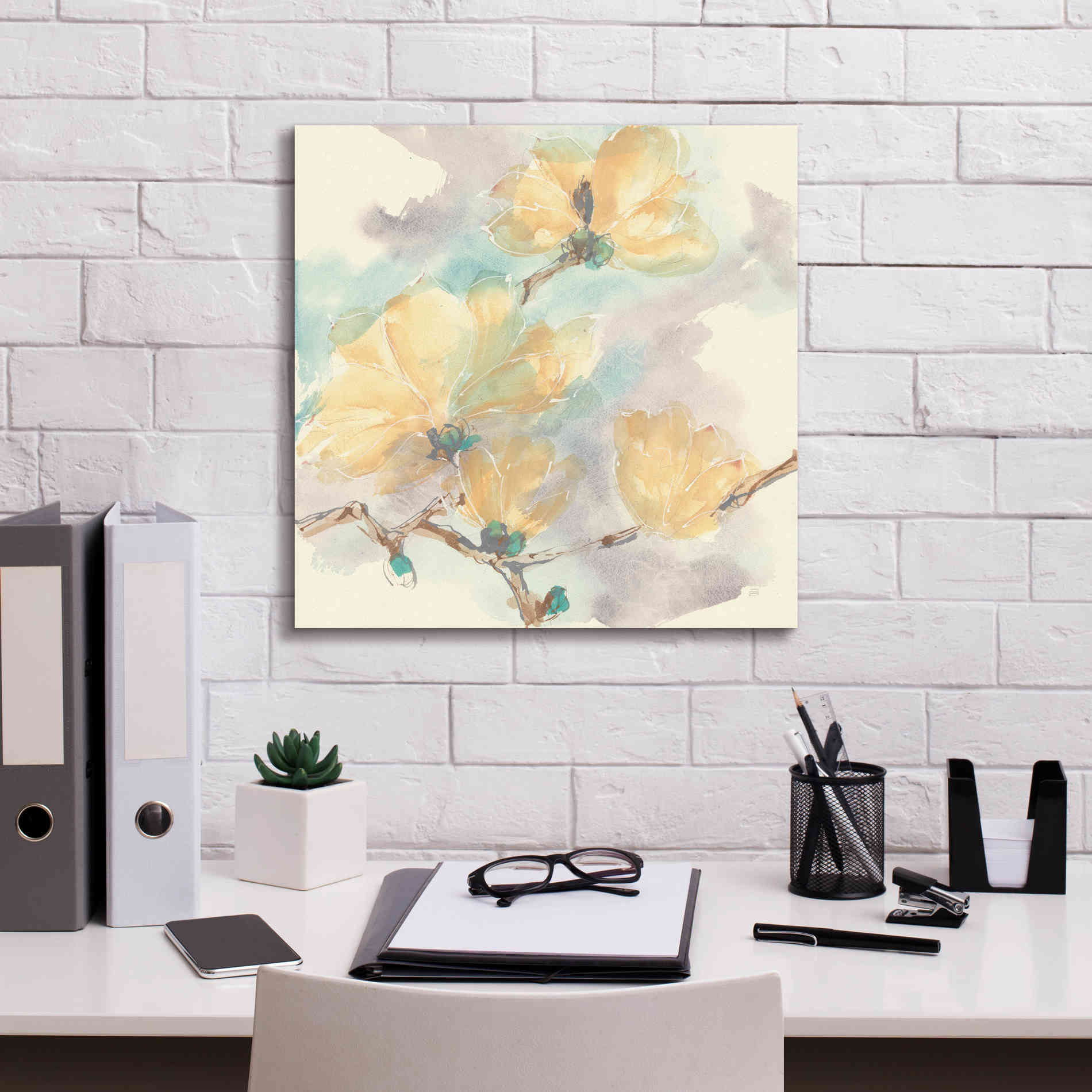 'Magnolias In White II' by Chris Paschke, Giclee Canvas Wall Art,18 x 18