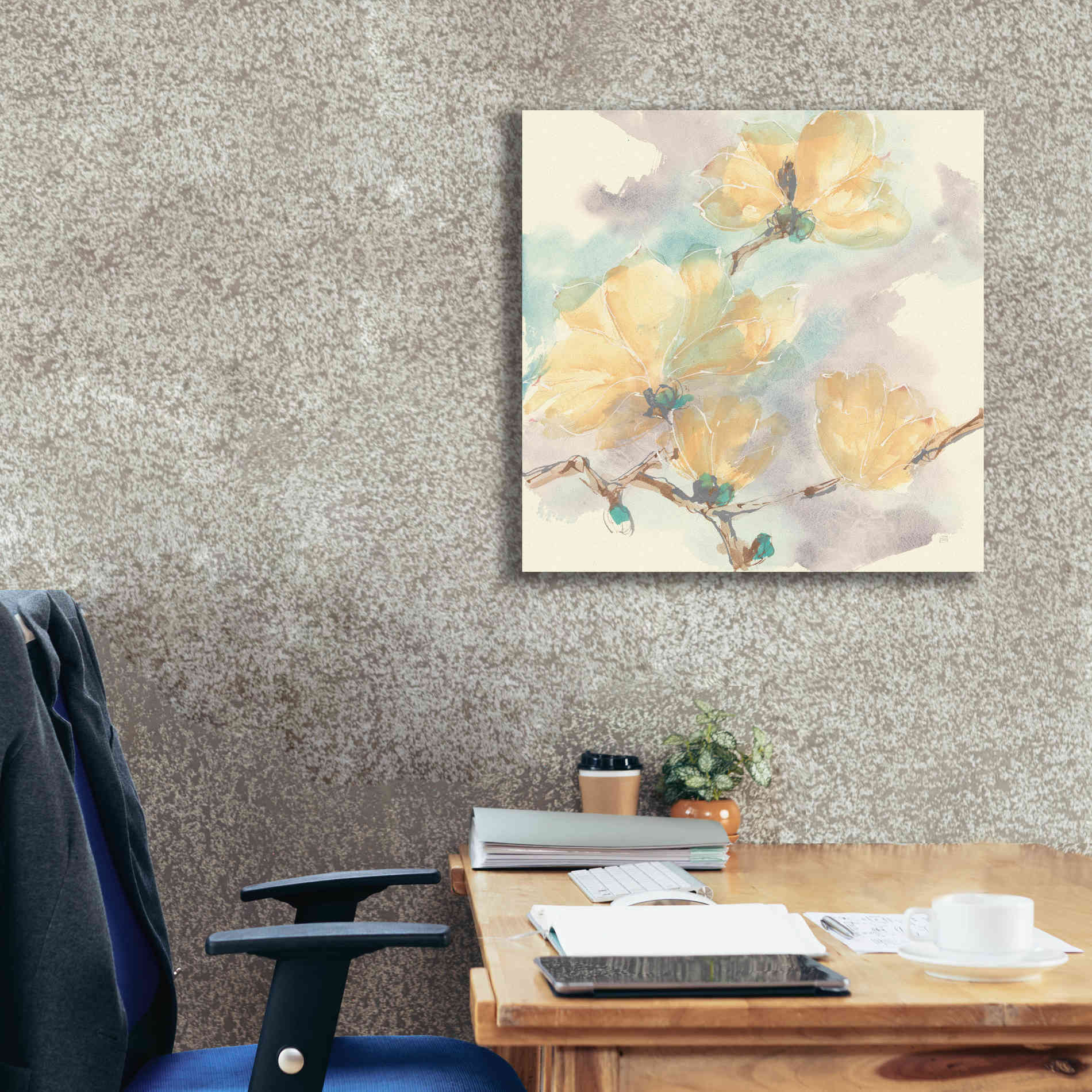 'Magnolias In White II' by Chris Paschke, Giclee Canvas Wall Art,26 x 26