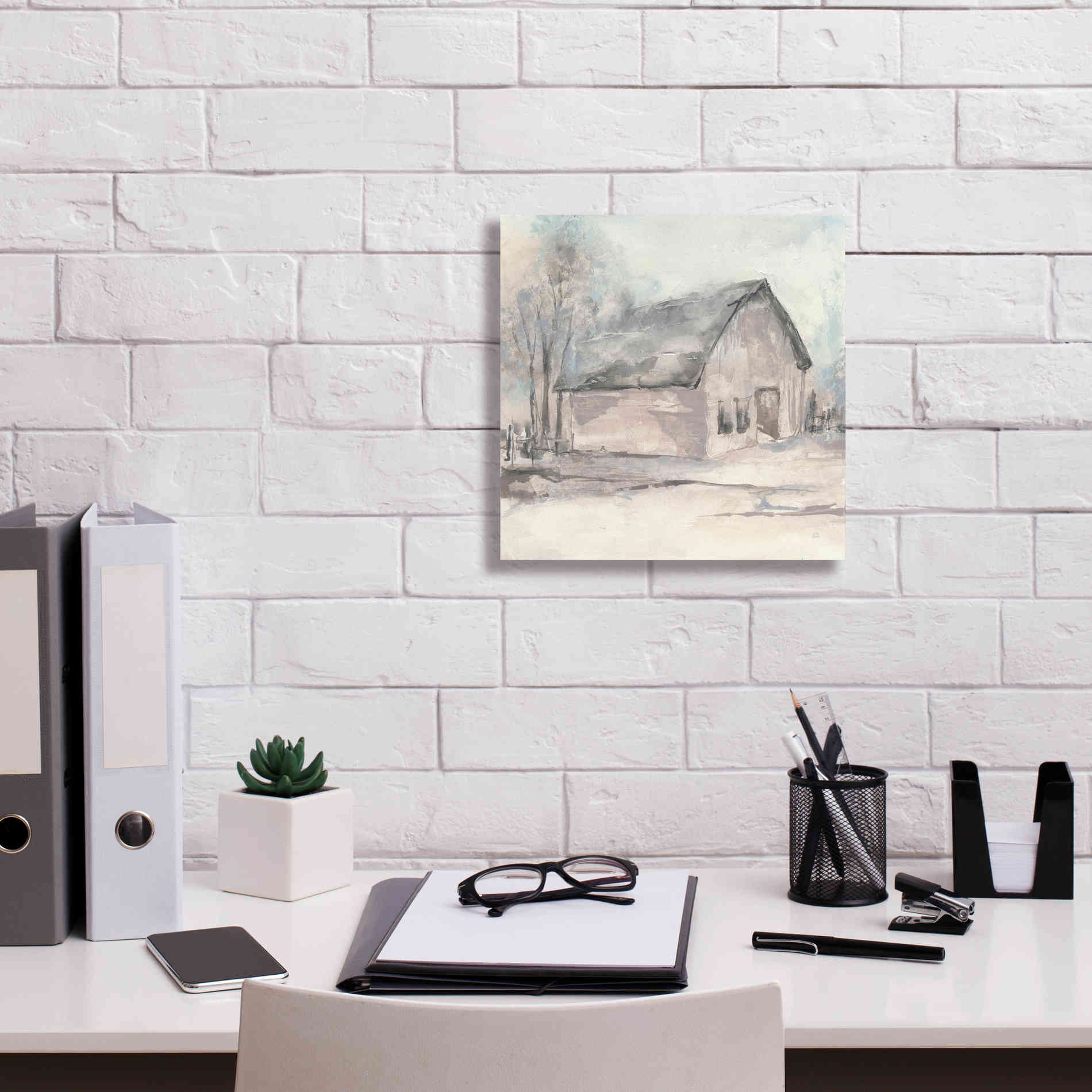 'Barn I' by Chris Paschke, Giclee Canvas Wall Art,12 x 12