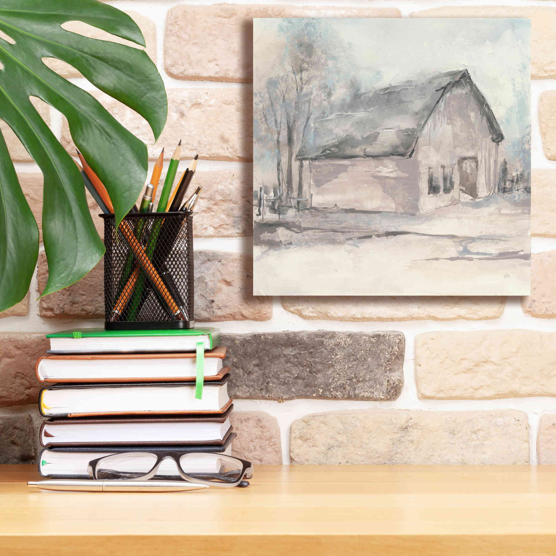 'Barn I' by Chris Paschke, Giclee Canvas Wall Art,12 x 12