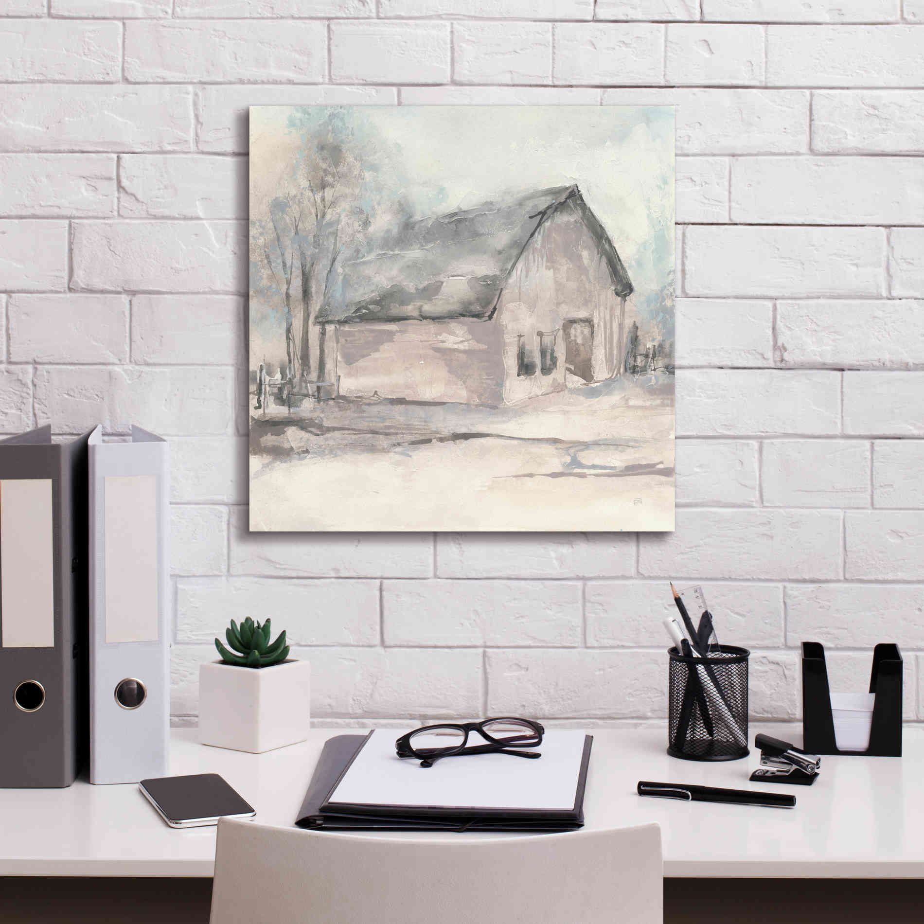 'Barn I' by Chris Paschke, Giclee Canvas Wall Art,18 x 18