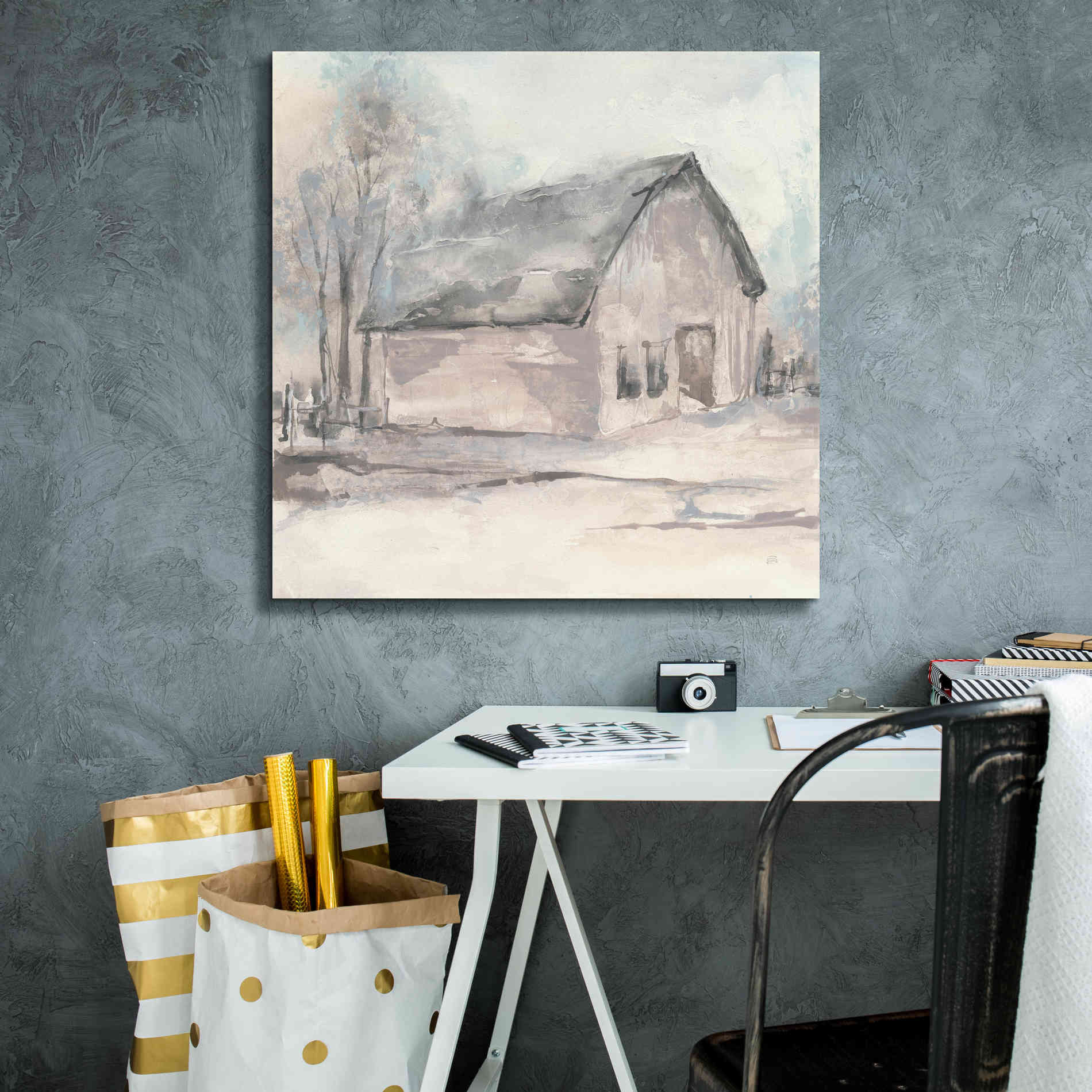 'Barn I' by Chris Paschke, Giclee Canvas Wall Art,26 x 26