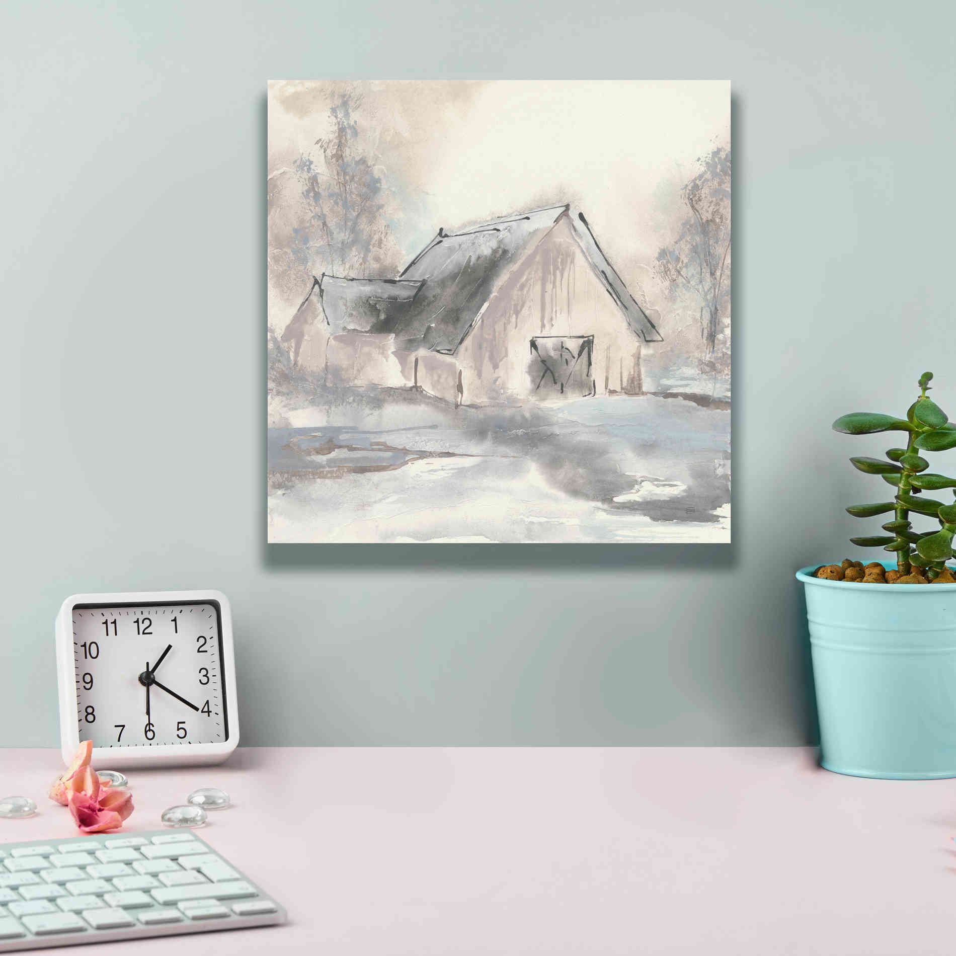 'Barn II' by Chris Paschke, Giclee Canvas Wall Art,12 x 12