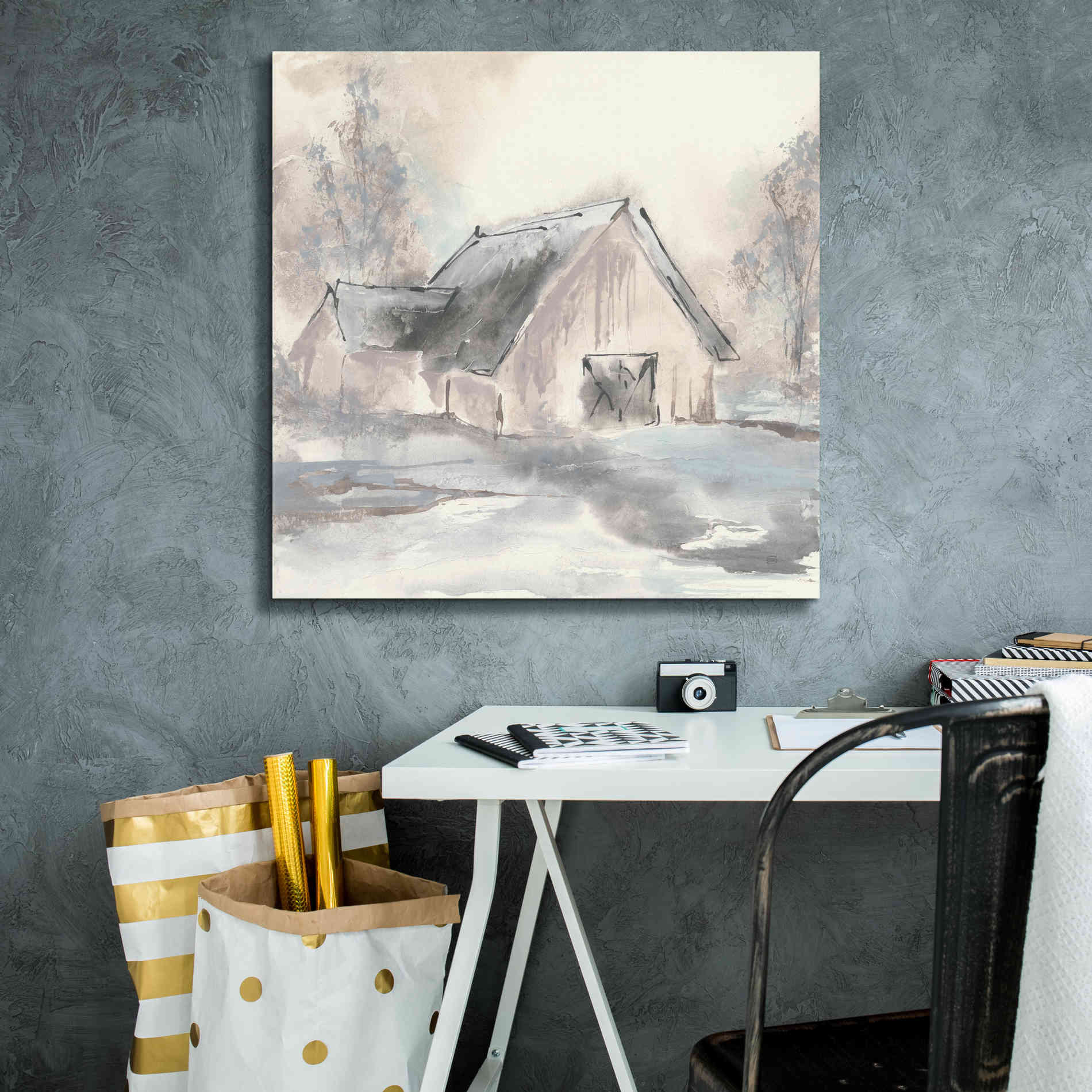 'Barn II' by Chris Paschke, Giclee Canvas Wall Art,26 x 26