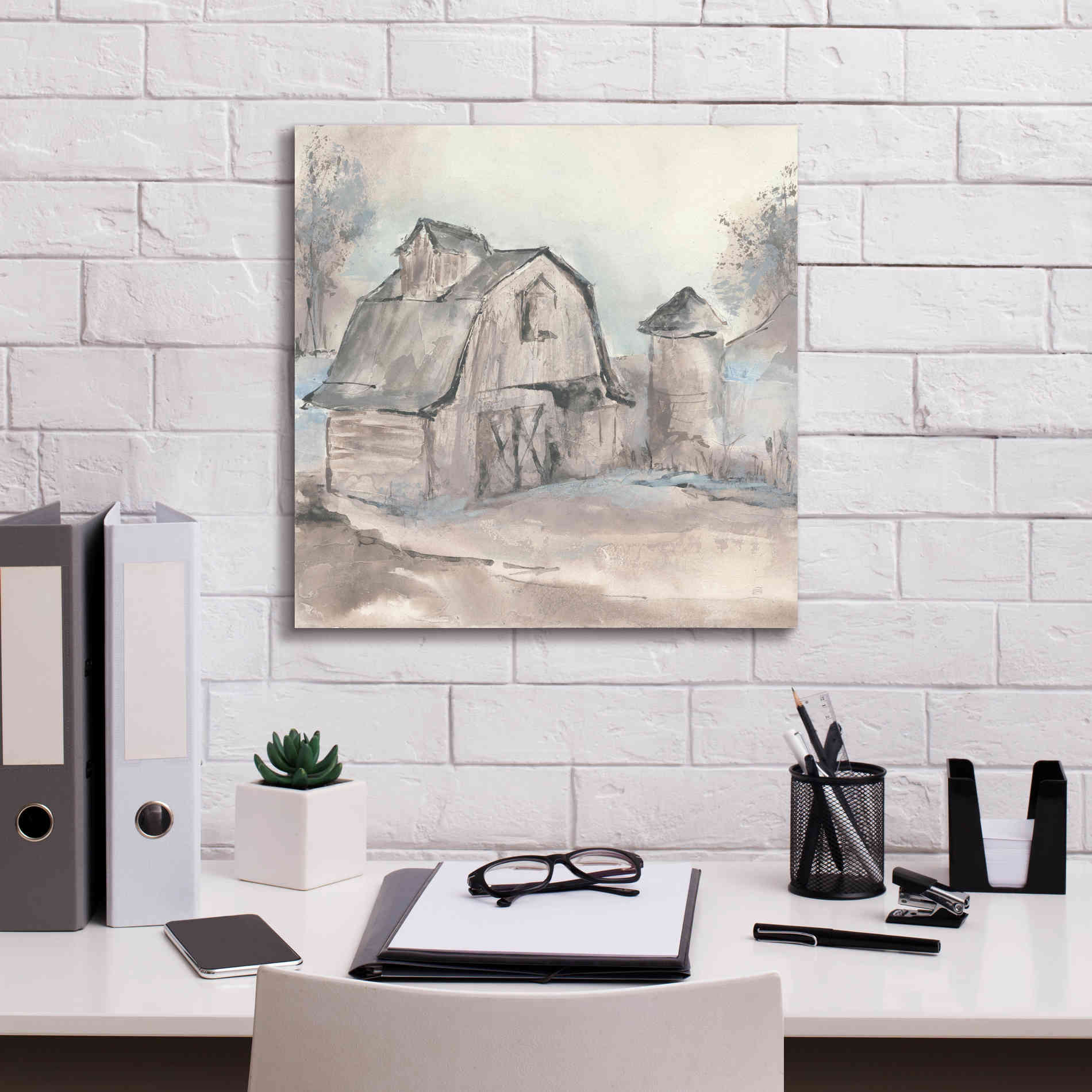 'Barn V' by Chris Paschke, Giclee Canvas Wall Art,18 x 18