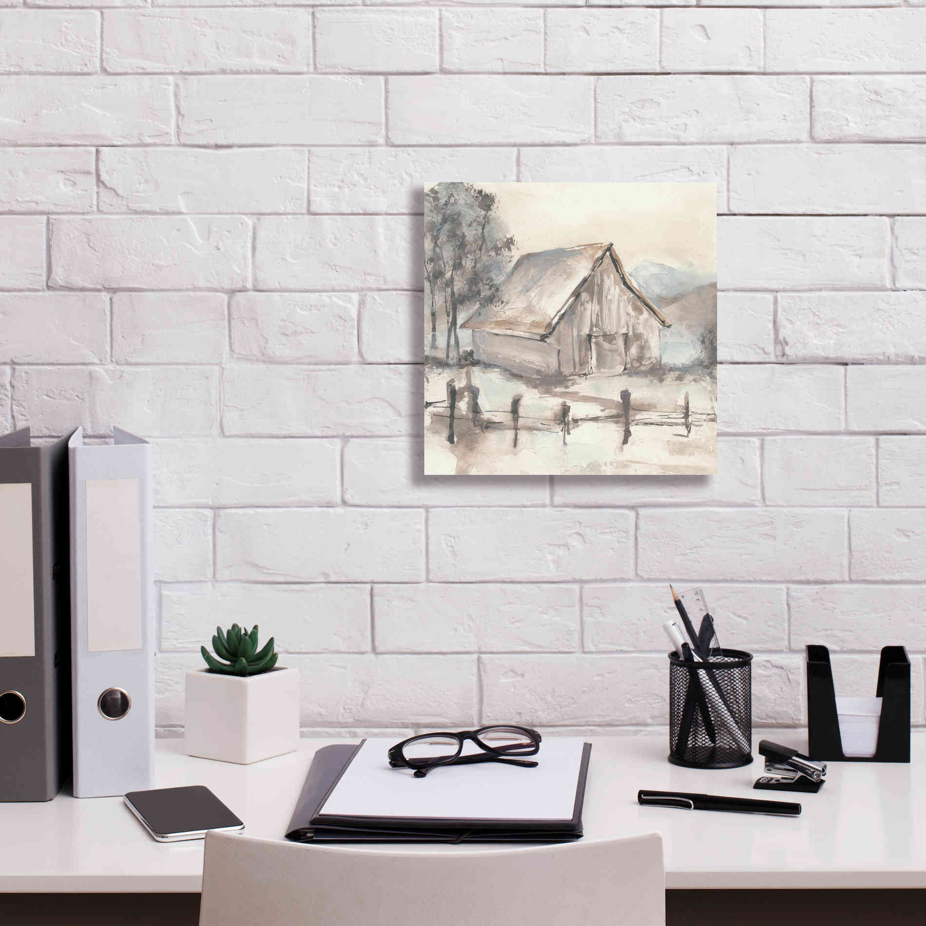 'Barn VII' by Chris Paschke, Giclee Canvas Wall Art,12 x 12