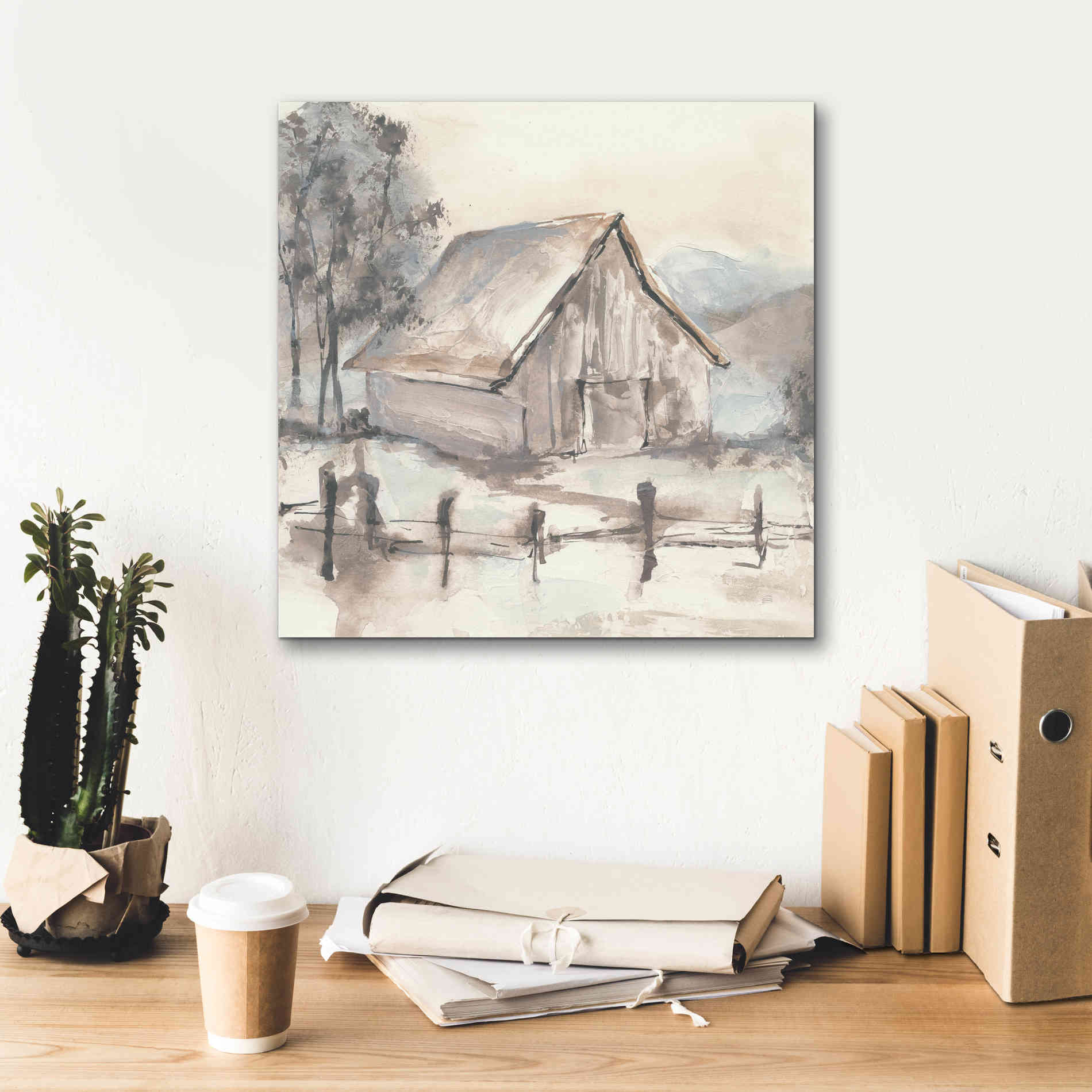 'Barn VII' by Chris Paschke, Giclee Canvas Wall Art,18 x 18